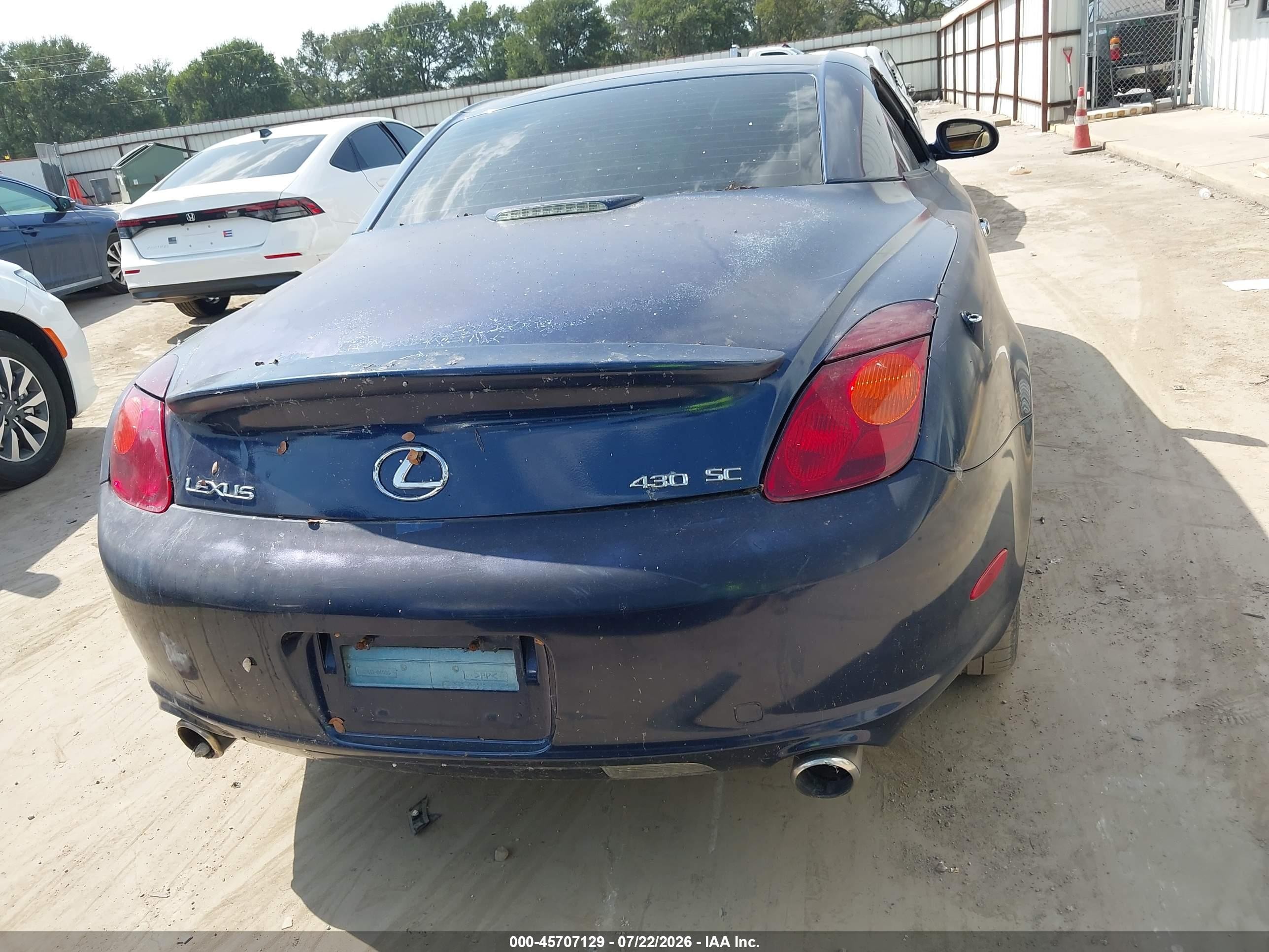 2002 Lexus Sc 430   Blue vin: JTHFN48Y520012966