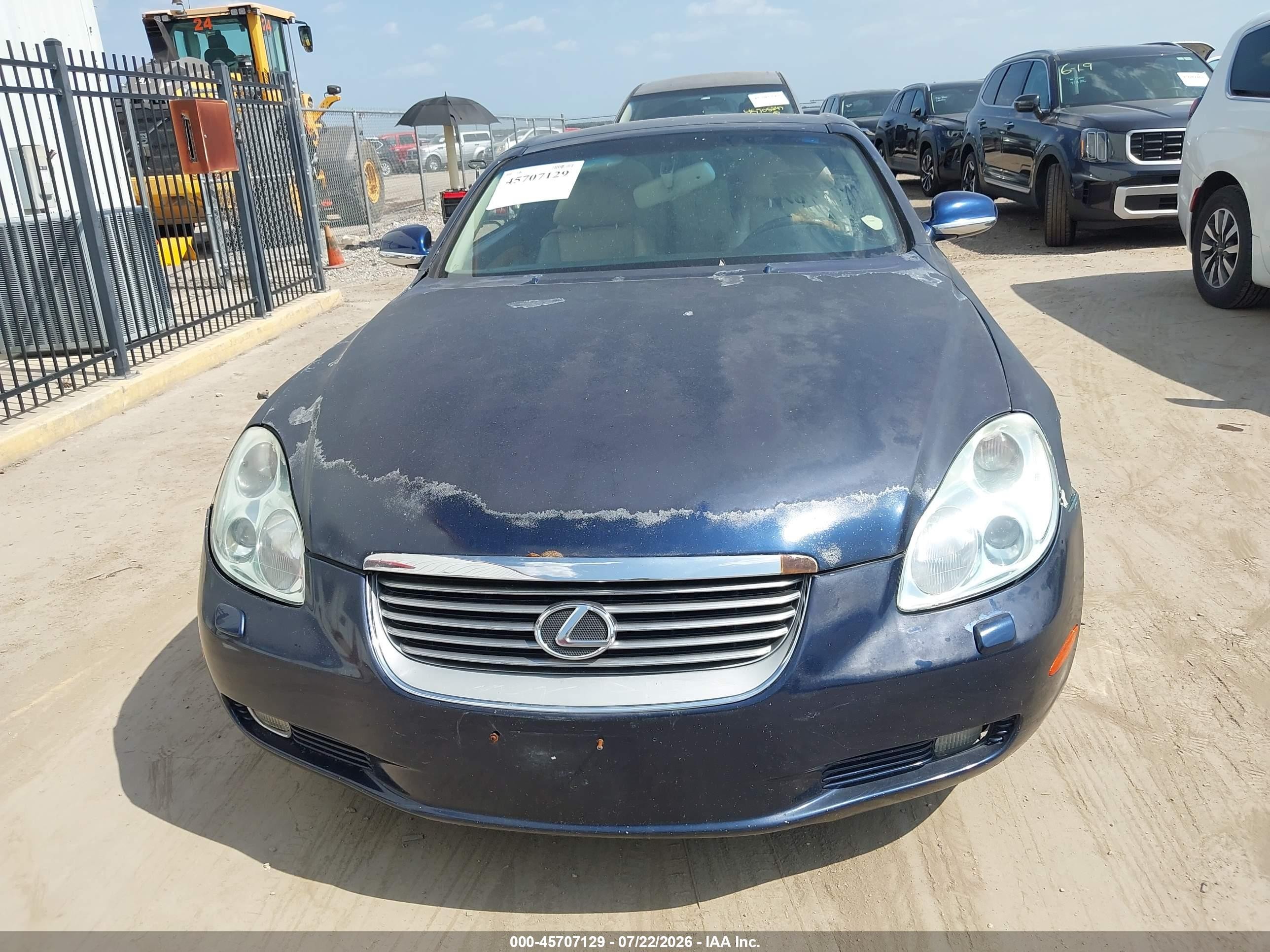 2002 Lexus Sc 430   Blue vin: JTHFN48Y520012966