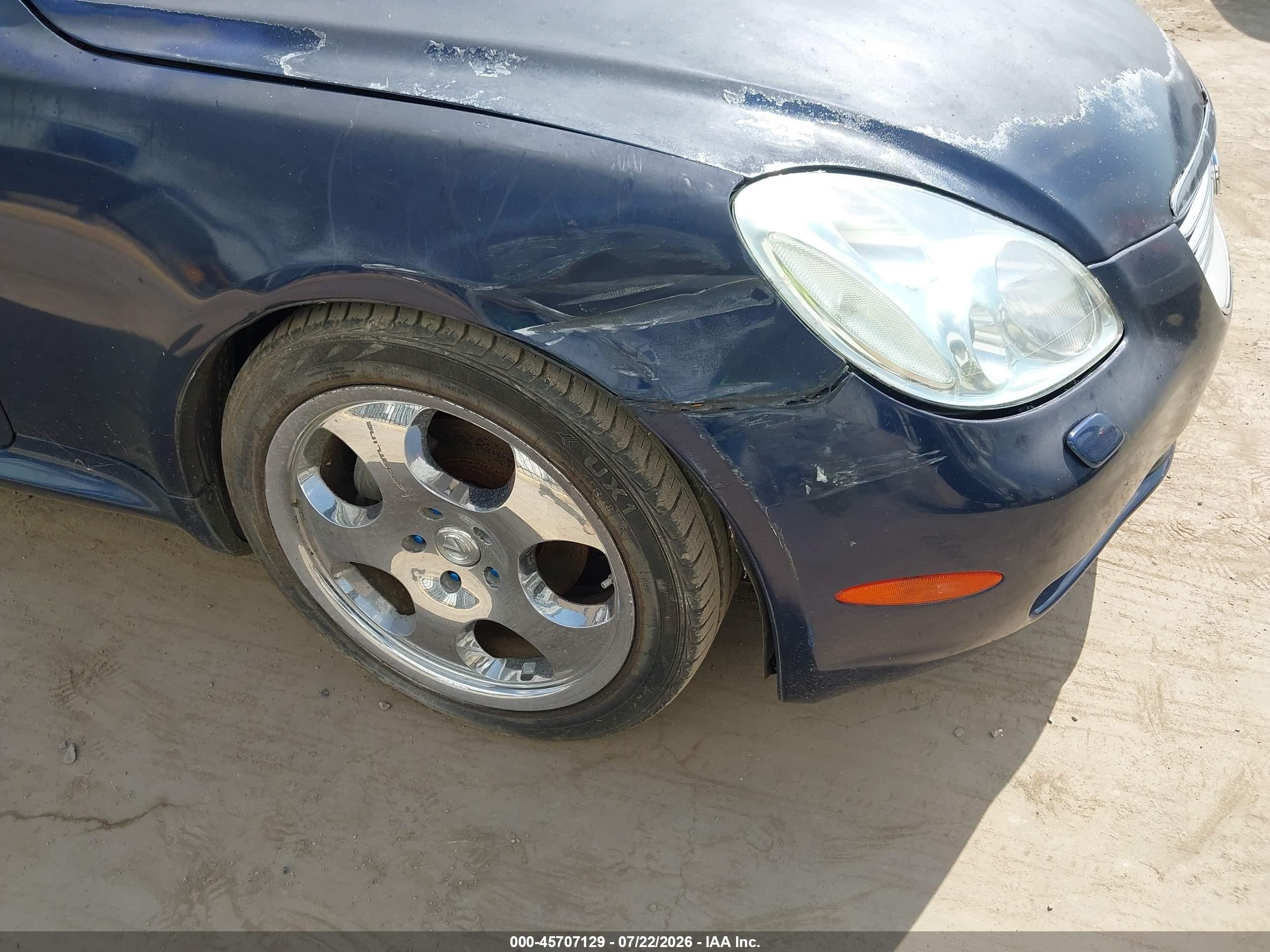 2002 Lexus Sc 430   Blue vin: JTHFN48Y520012966
