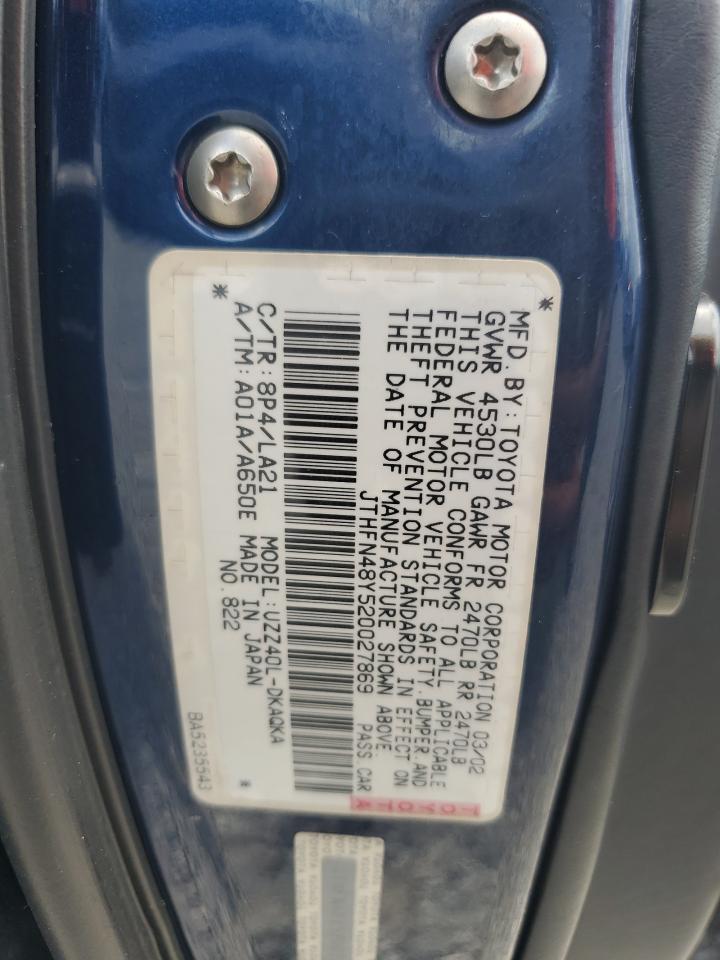 2002 Lexus Es 350 4d 2wd Blue vin: JTHFN48Y520027869