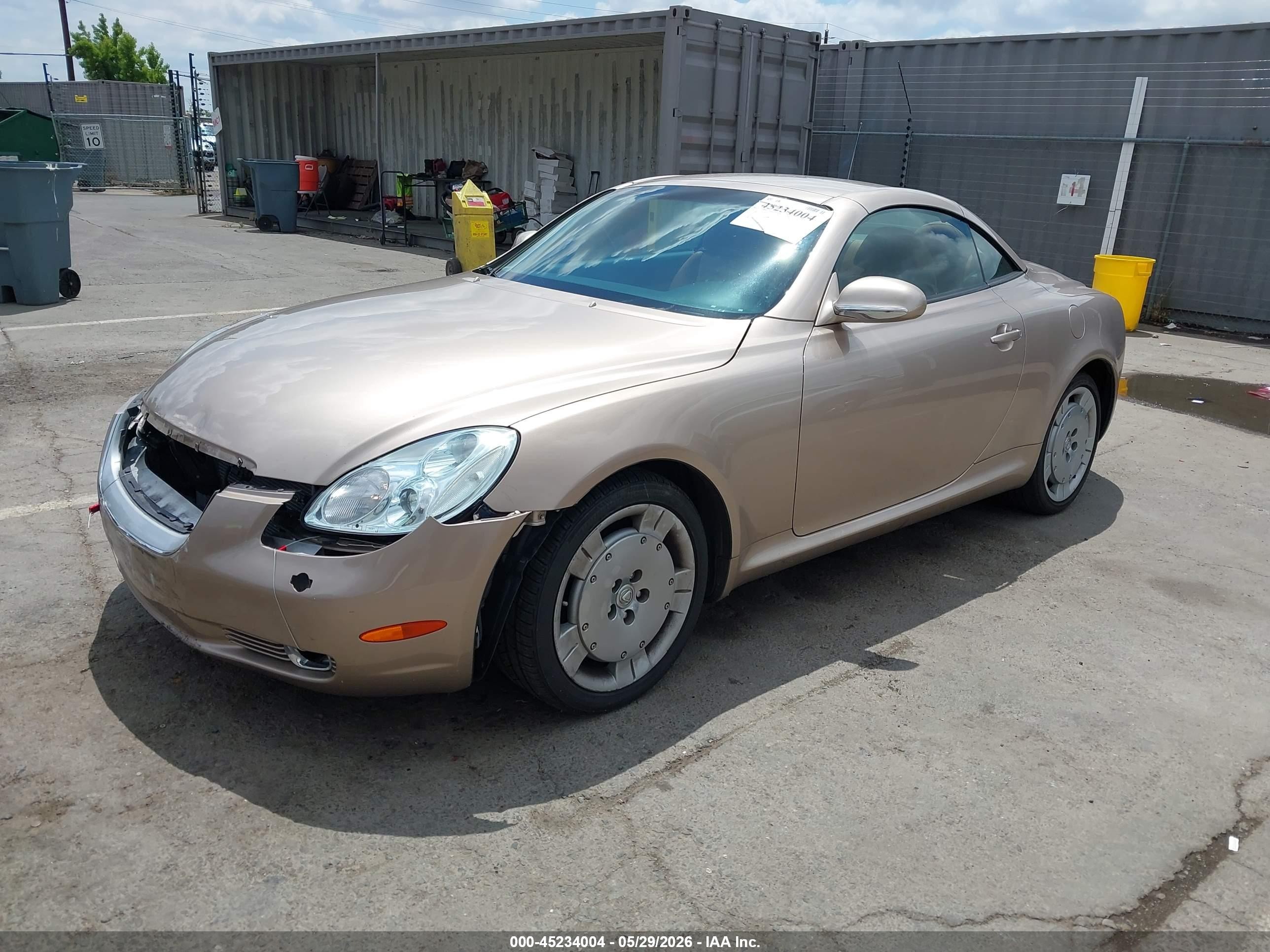 2002 Lexus Sc 430   Gold vin: JTHFN48Y520031565