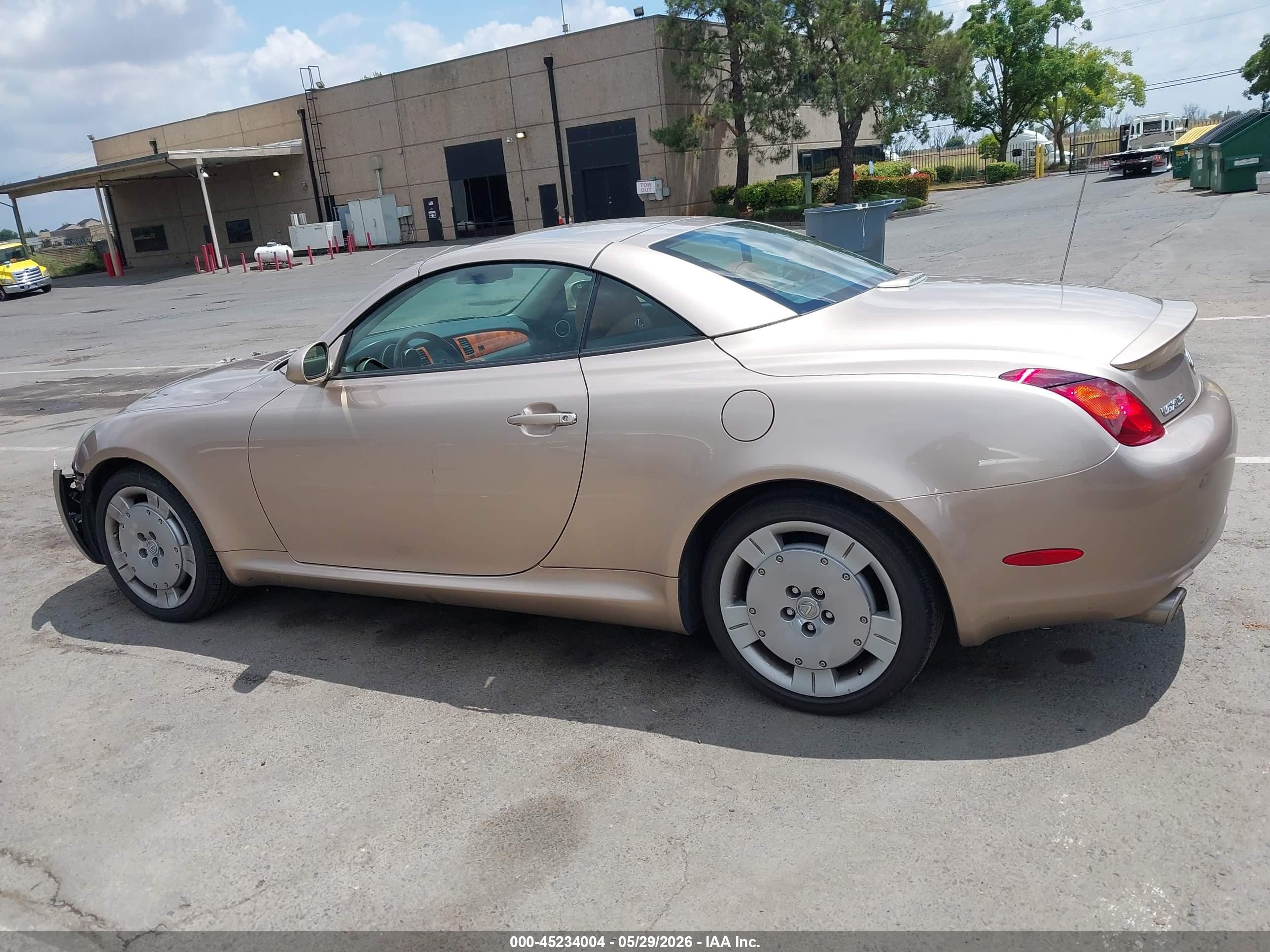 2002 Lexus Sc 430   Gold vin: JTHFN48Y520031565