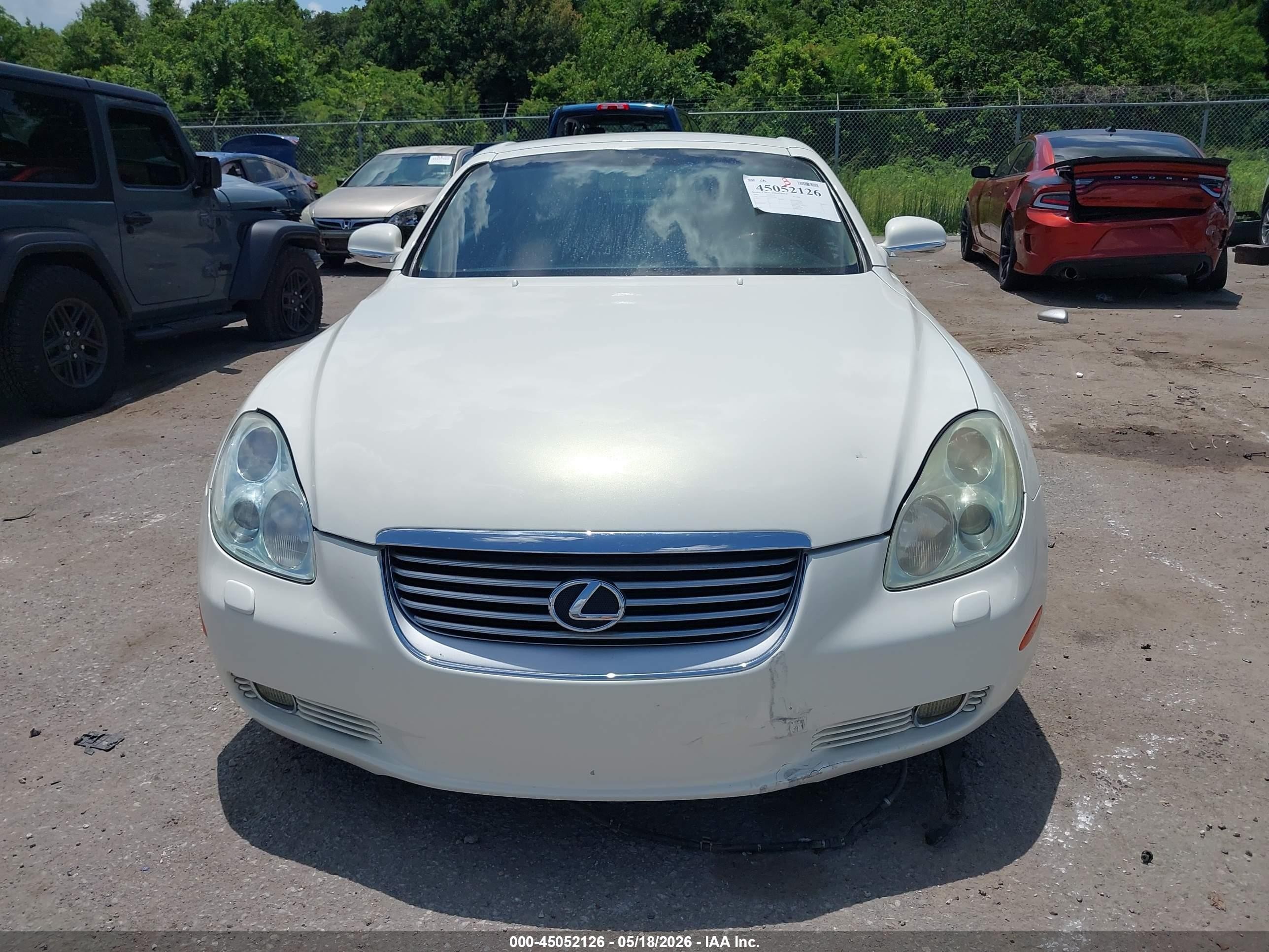 2005 Lexus Sc 430 White vin: JTHFN48Y550063128
