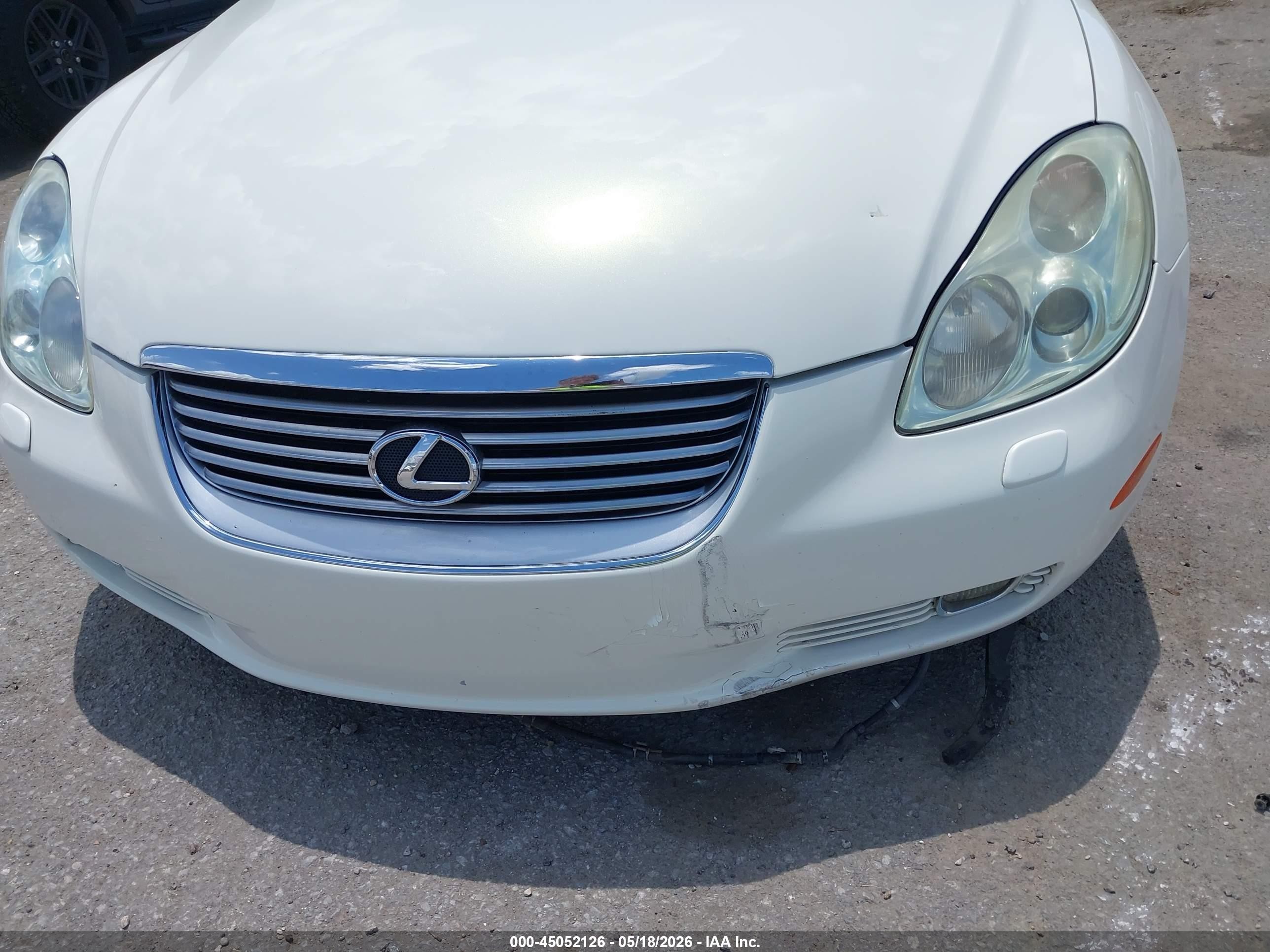 2005 Lexus Sc 430 White vin: JTHFN48Y550063128