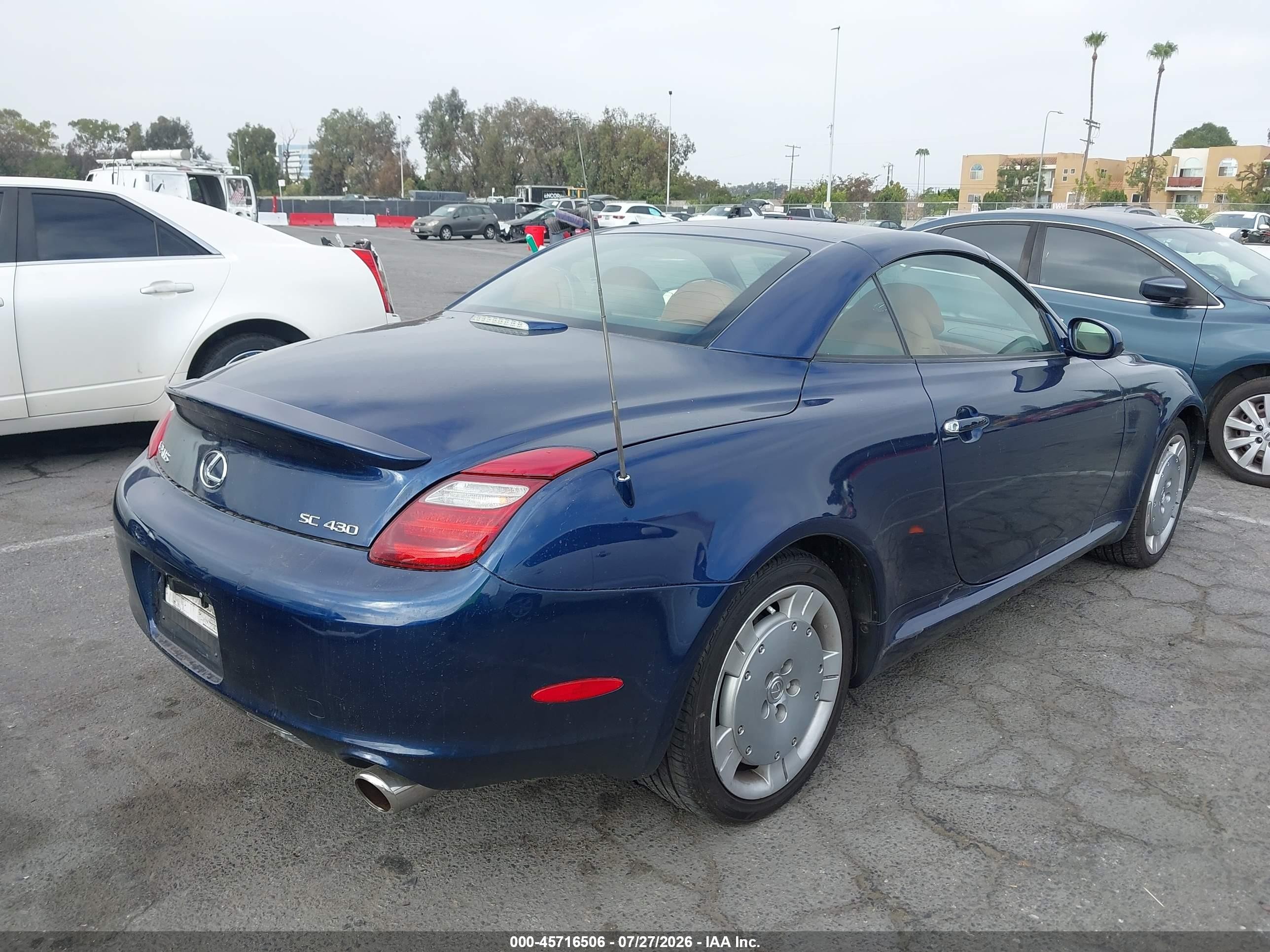 2006 Lexus Sc 430   Blue vin: JTHFN48Y569003072