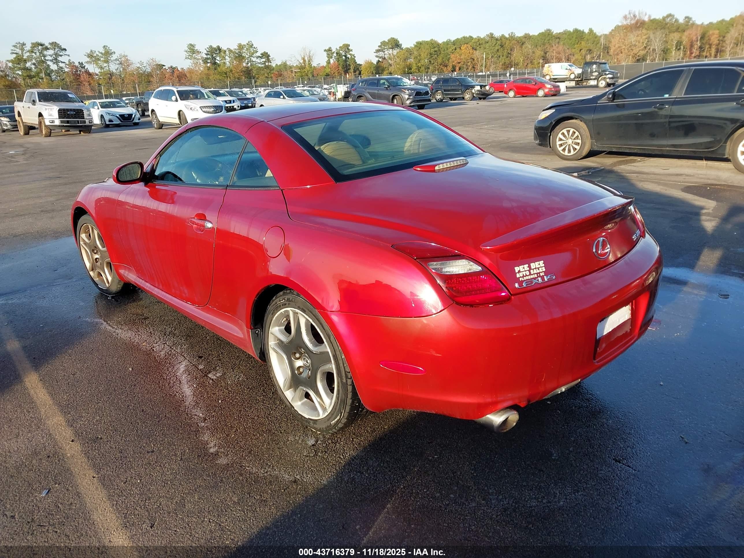 2006 Lexus Sc 430   Red vin: JTHFN48Y569009499