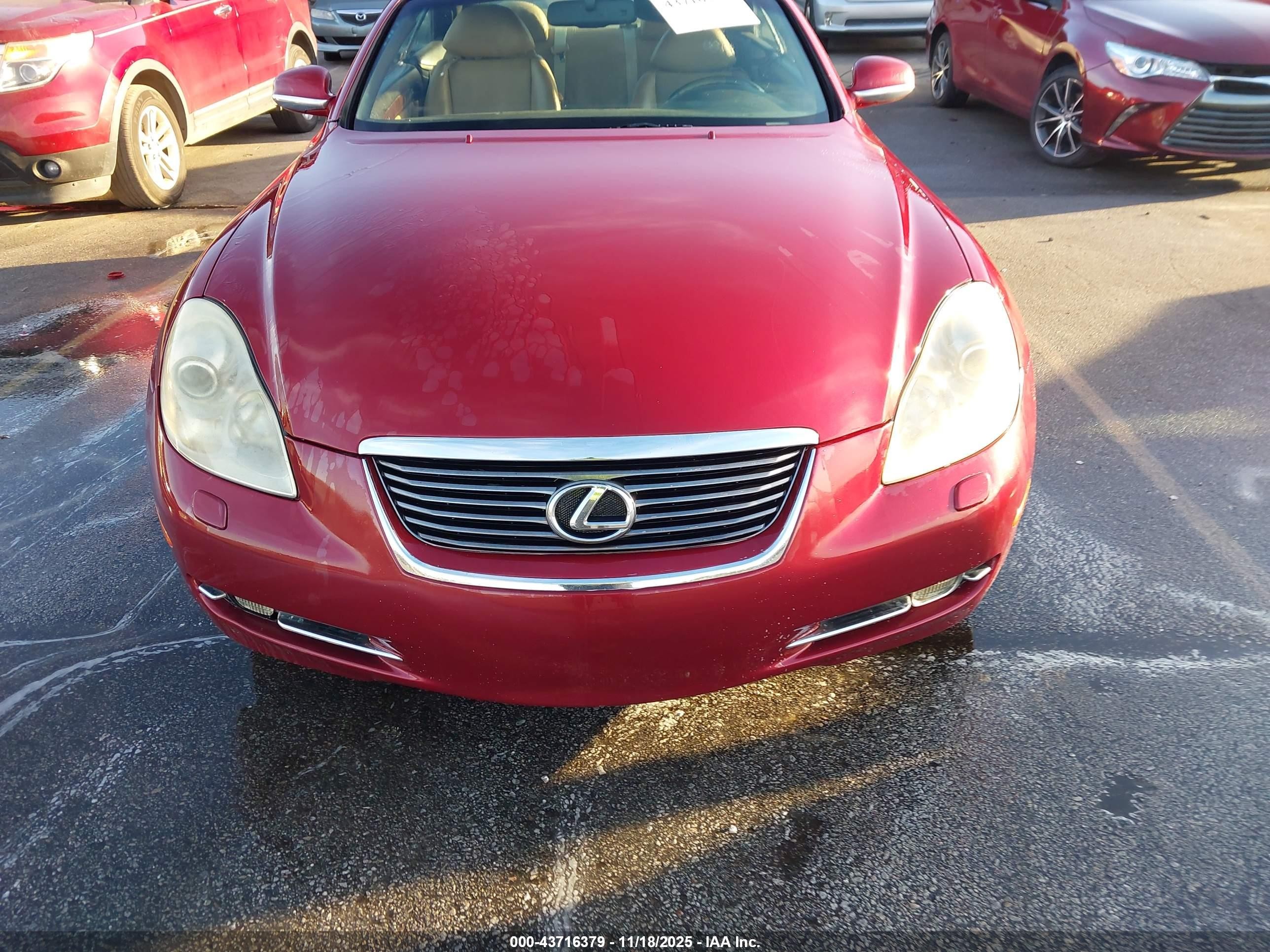2006 Lexus Sc 430   Red vin: JTHFN48Y569009499