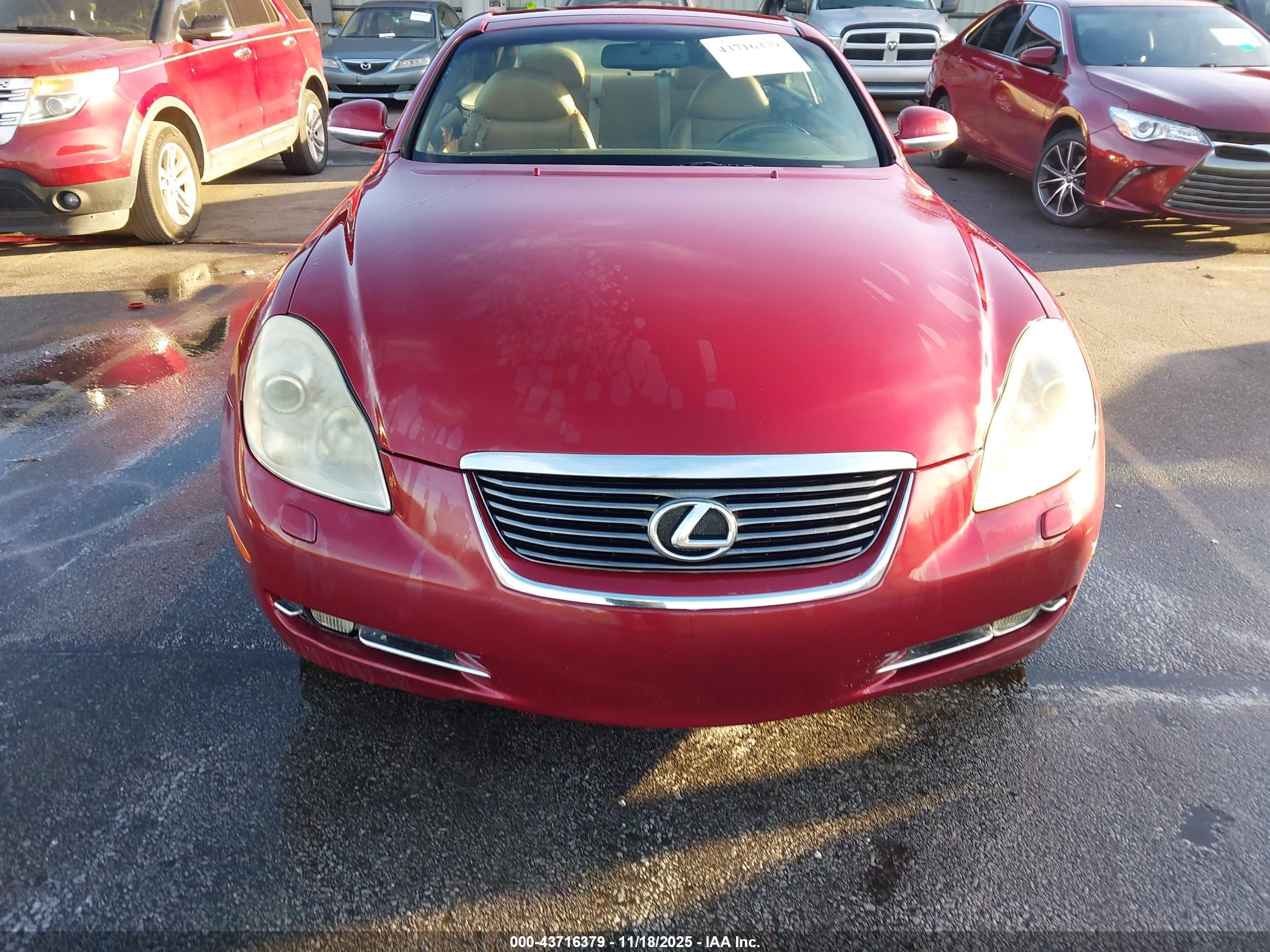 2006 Lexus Sc 430   Red vin: JTHFN48Y569009499