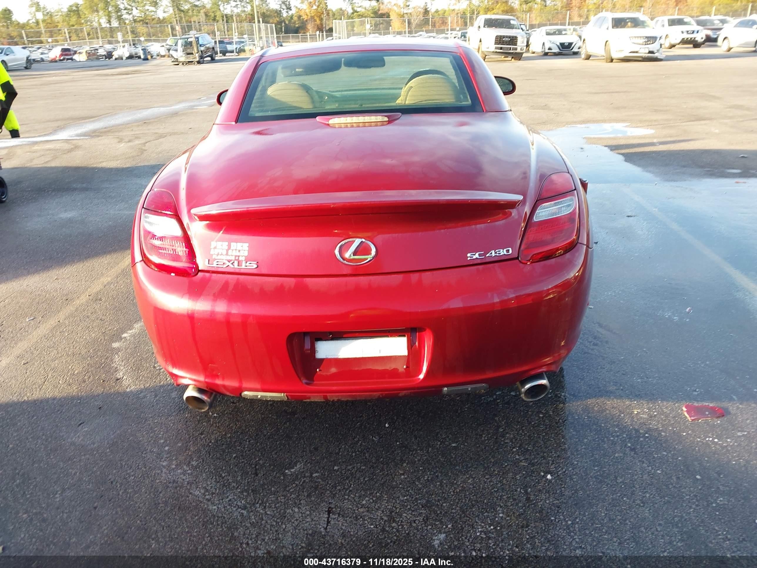 2006 Lexus Sc 430   Red vin: JTHFN48Y569009499