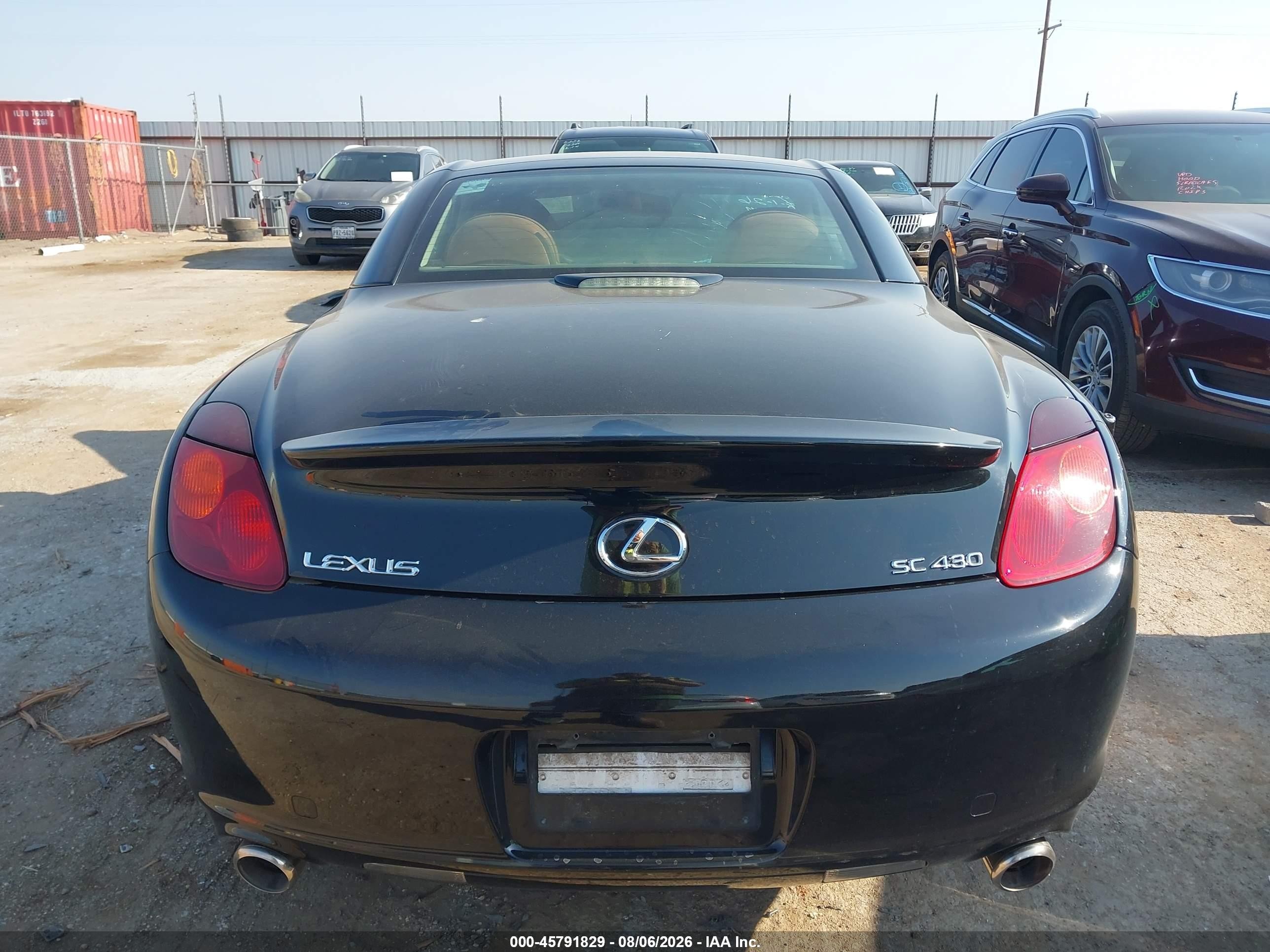 2002 Lexus Sc 430   Черный vin: JTHFN48Y620002267
