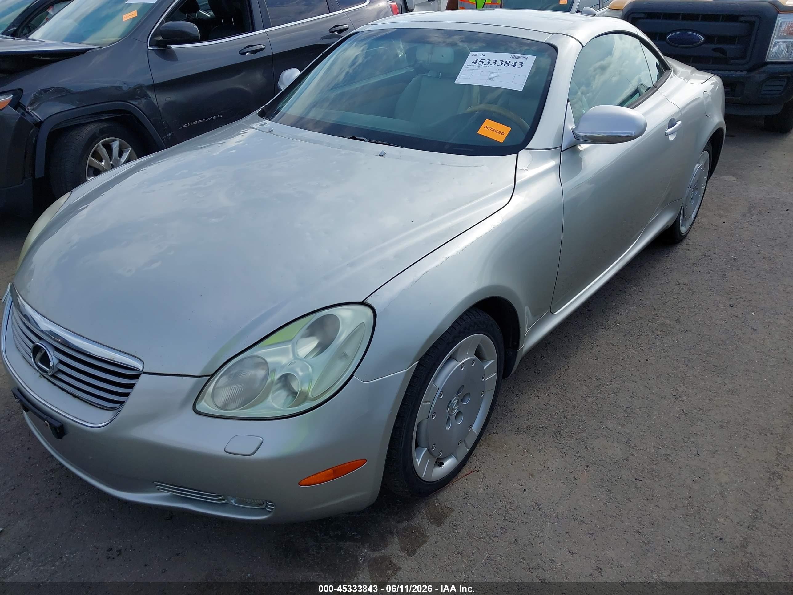 2002 Lexus Sc 430 Silver vin: JTHFN48Y620014516
