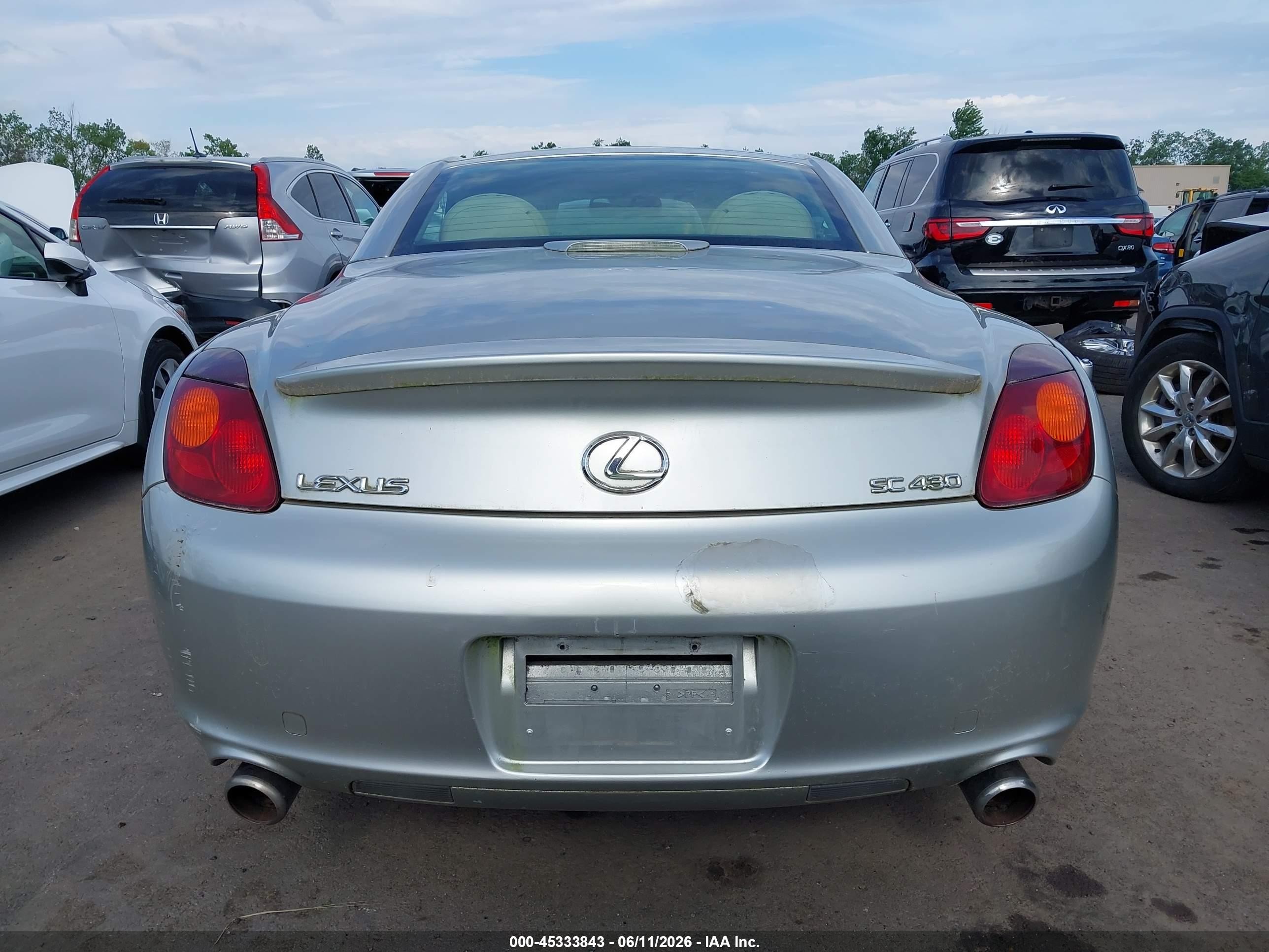 2002 Lexus Sc 430 Silver vin: JTHFN48Y620014516