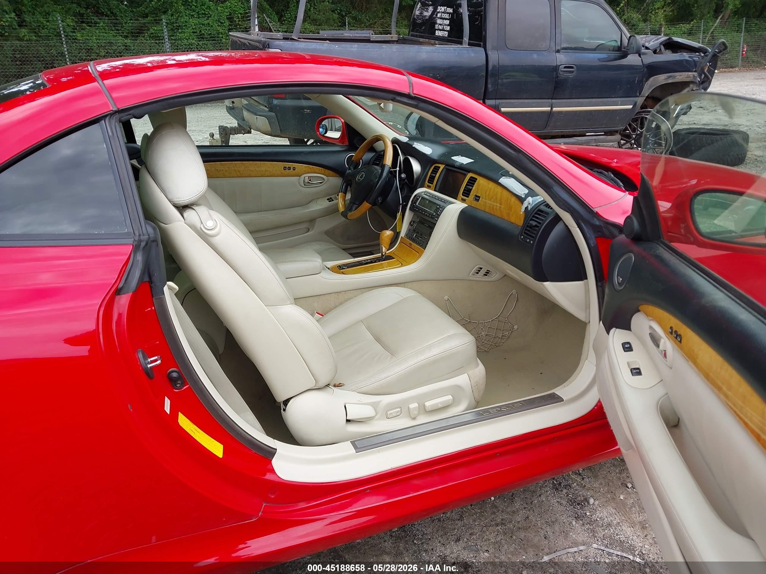 2003 Lexus Sc 430   Red vin: JTHFN48Y630041507