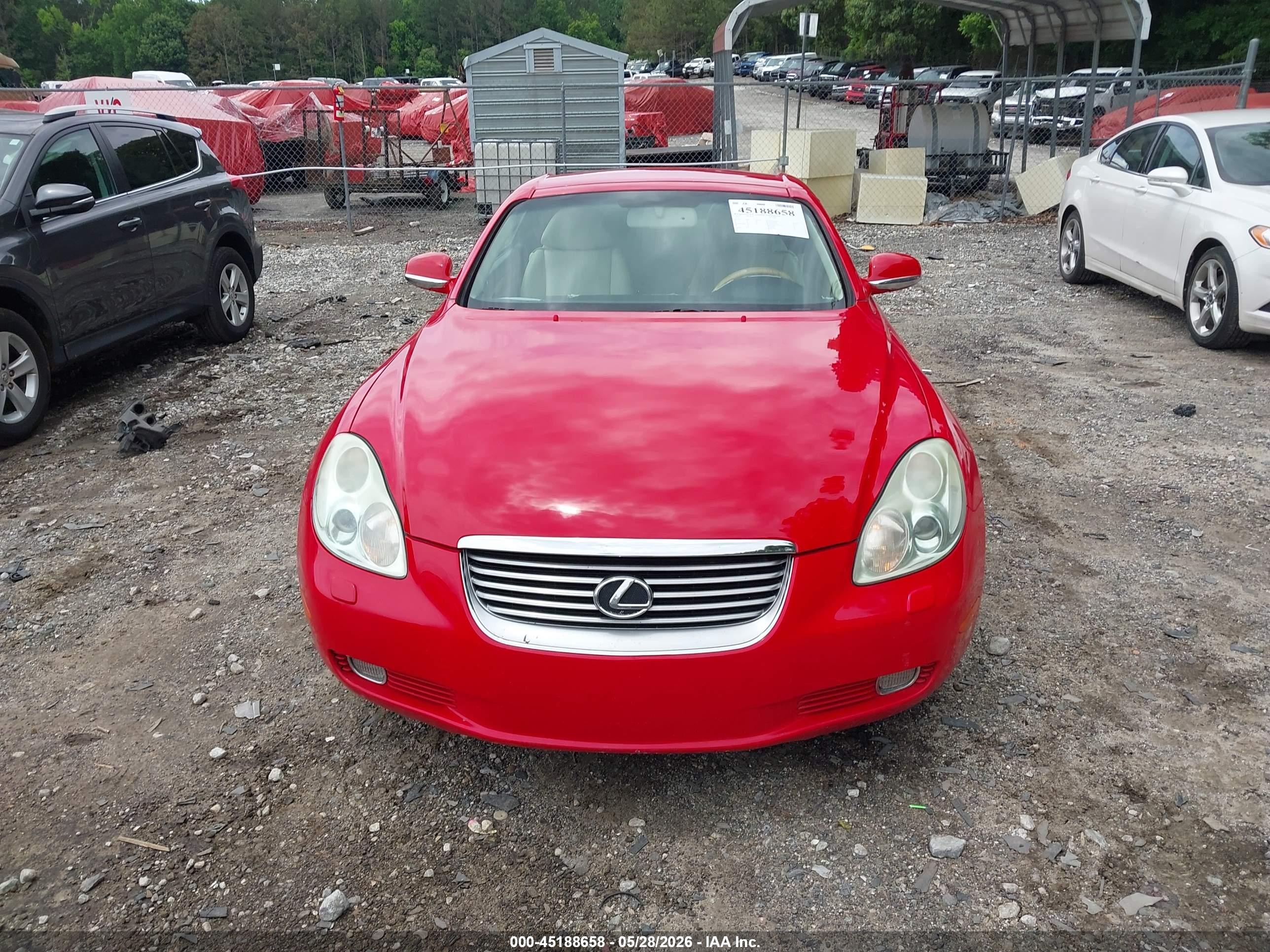 2003 Lexus Sc 430   Red vin: JTHFN48Y630041507