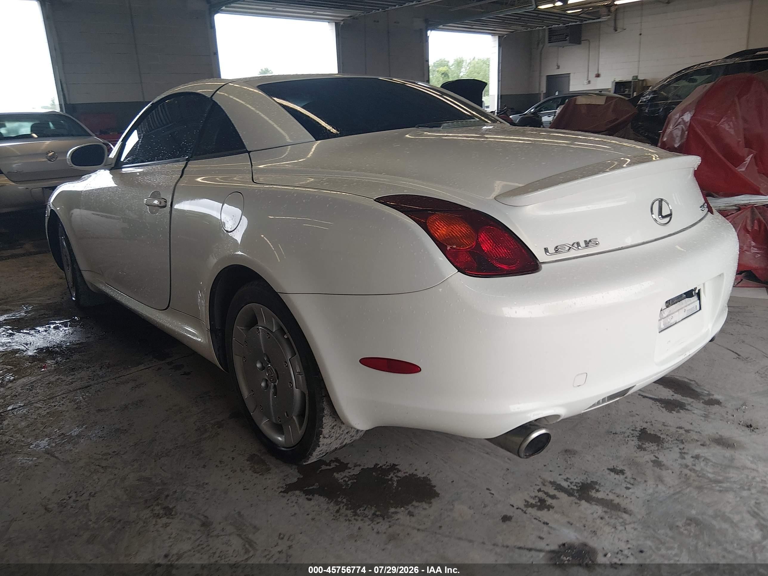 2003 Lexus Sc 430   White vin: JTHFN48Y630046934