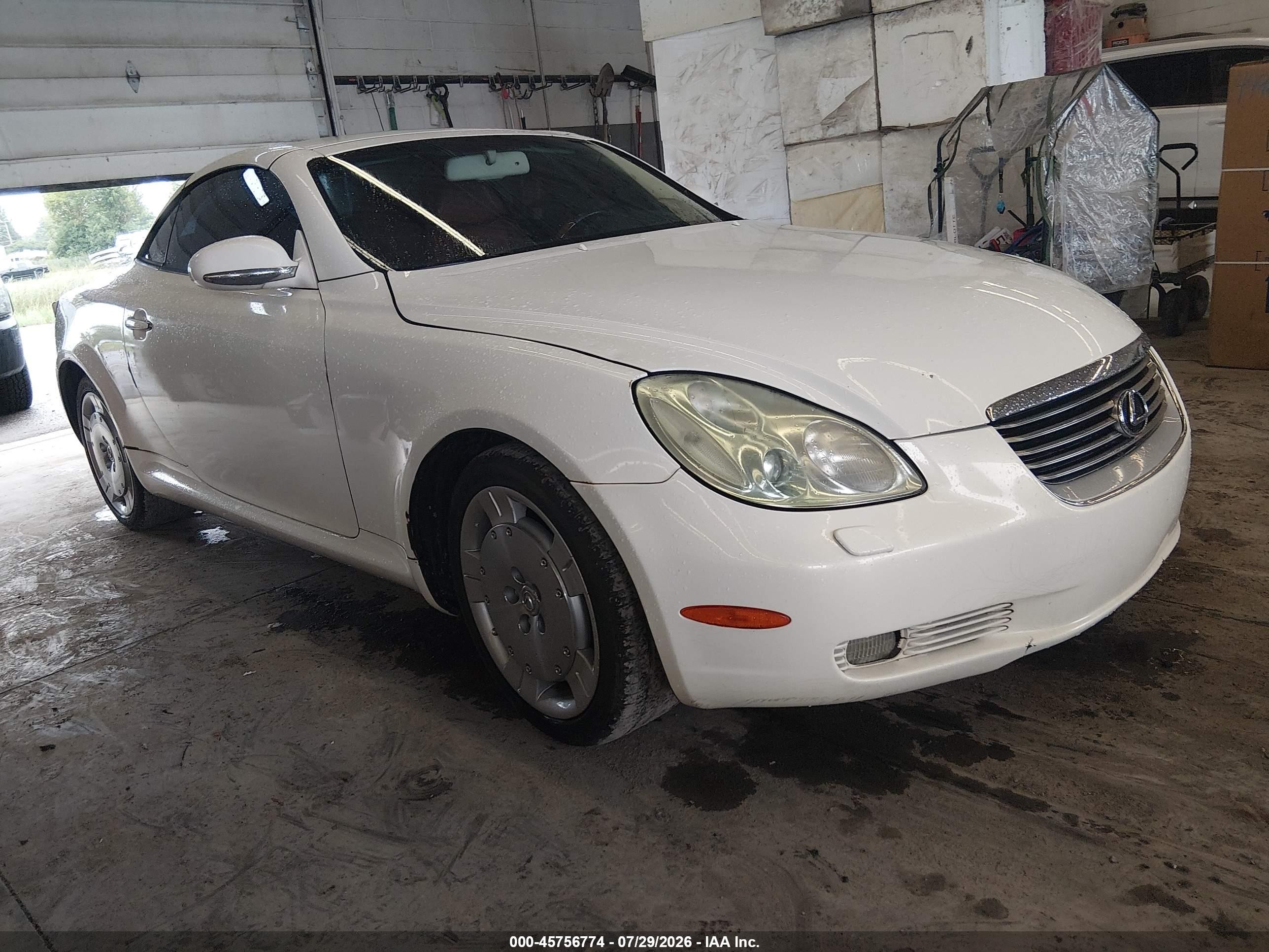 2003 Lexus Sc 430   White vin: JTHFN48Y630046934
