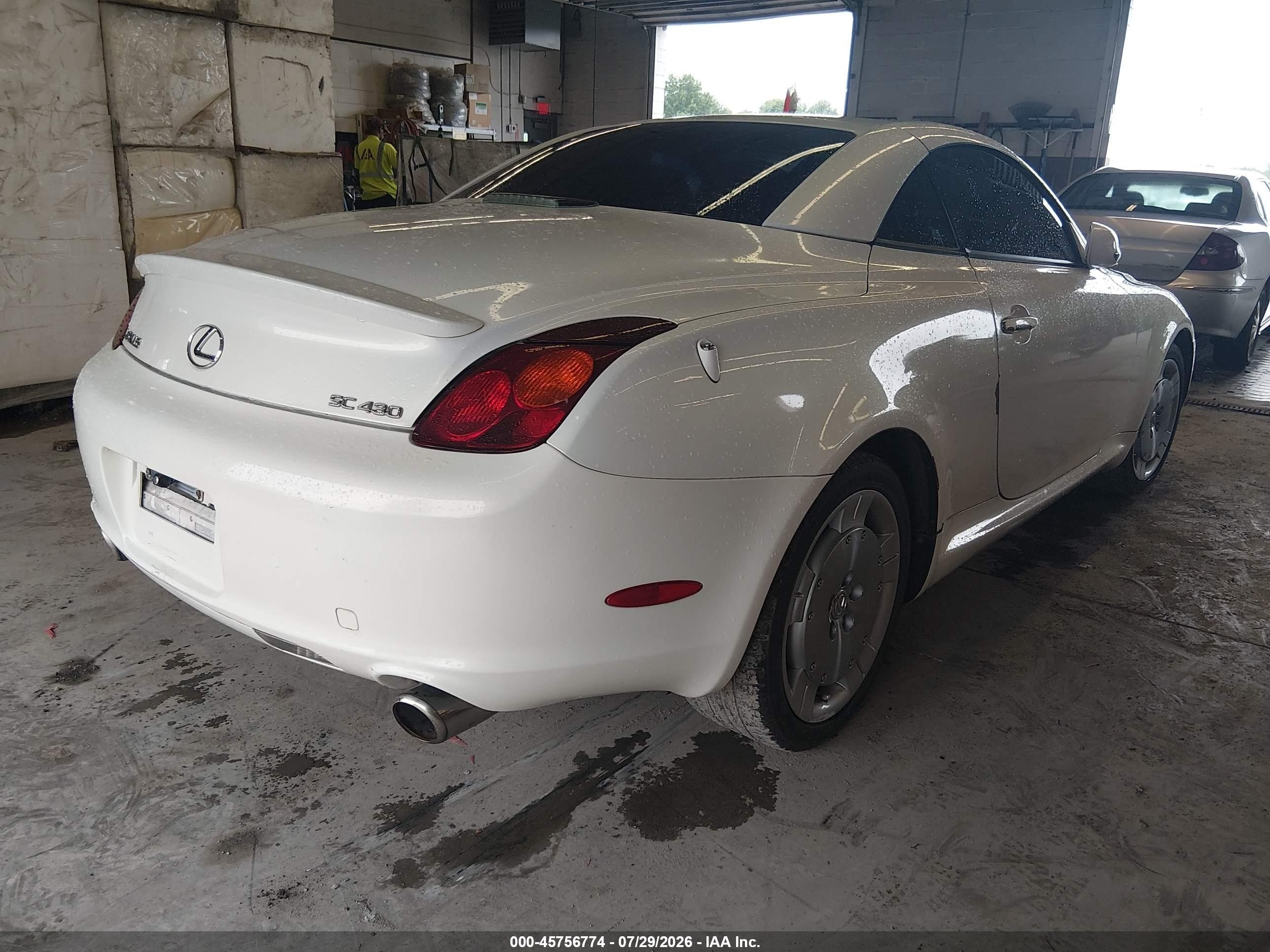 2003 Lexus Sc 430   White vin: JTHFN48Y630046934