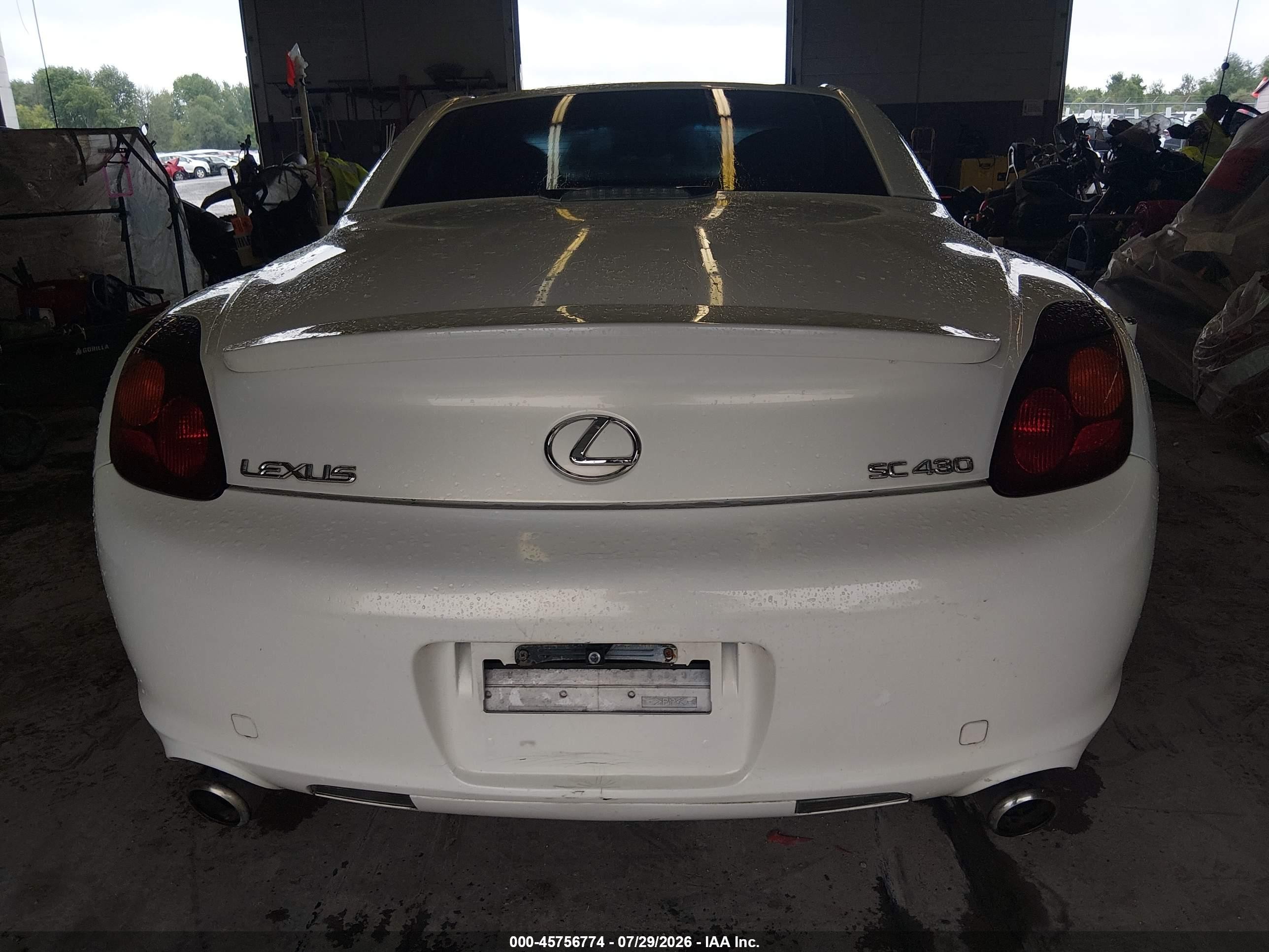 2003 Lexus Sc 430   White vin: JTHFN48Y630046934