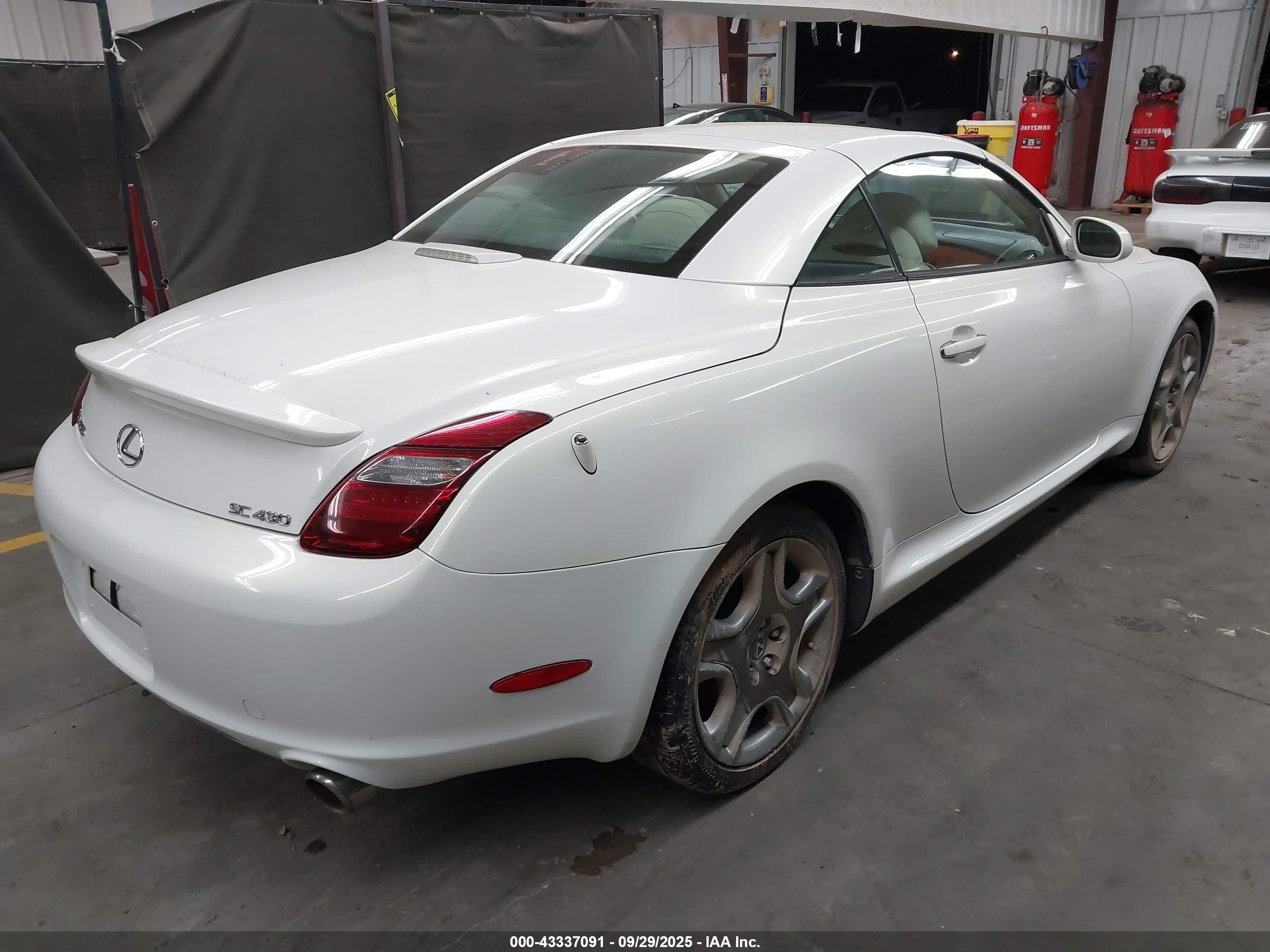 2006 Lexus Sc 430   White vin: JTHFN48Y769005874