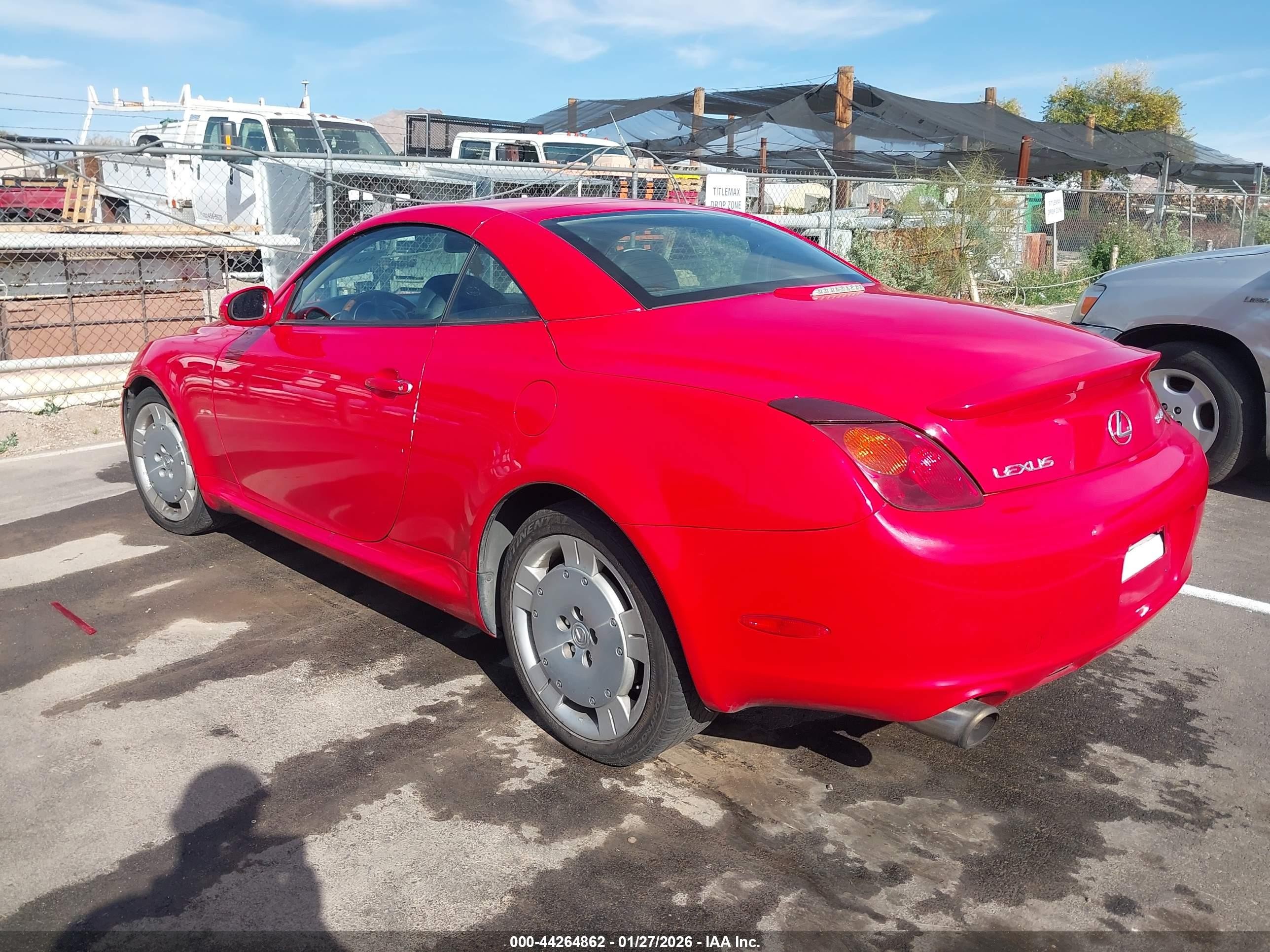 2002 Lexus Sc 430   Red vin: JTHFN48Y820007129
