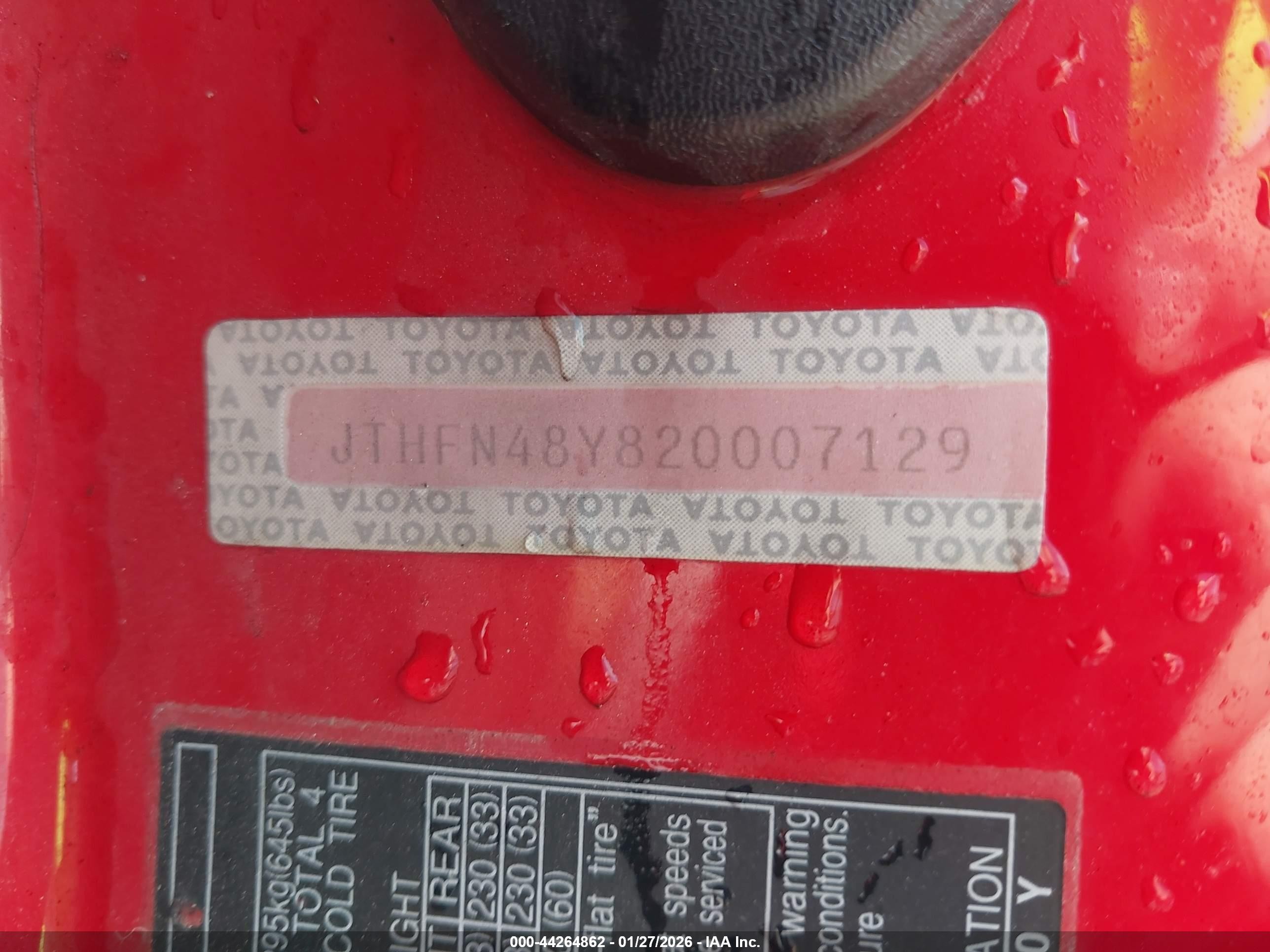 2002 Lexus Sc 430   Red vin: JTHFN48Y820007129