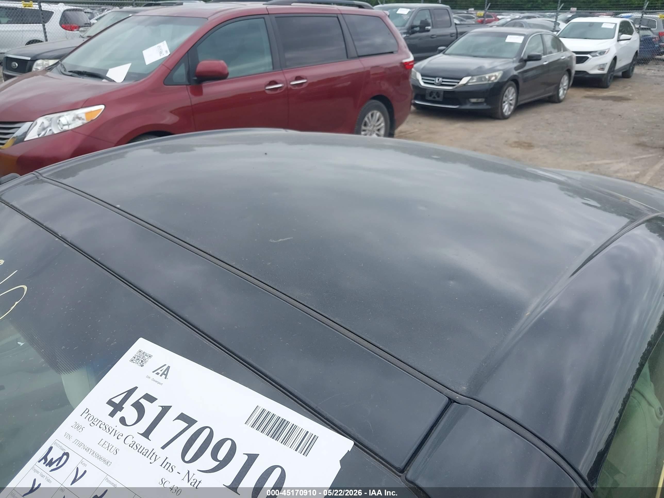 2005 Lexus Sc 430   Black vin: JTHFN48Y850069683