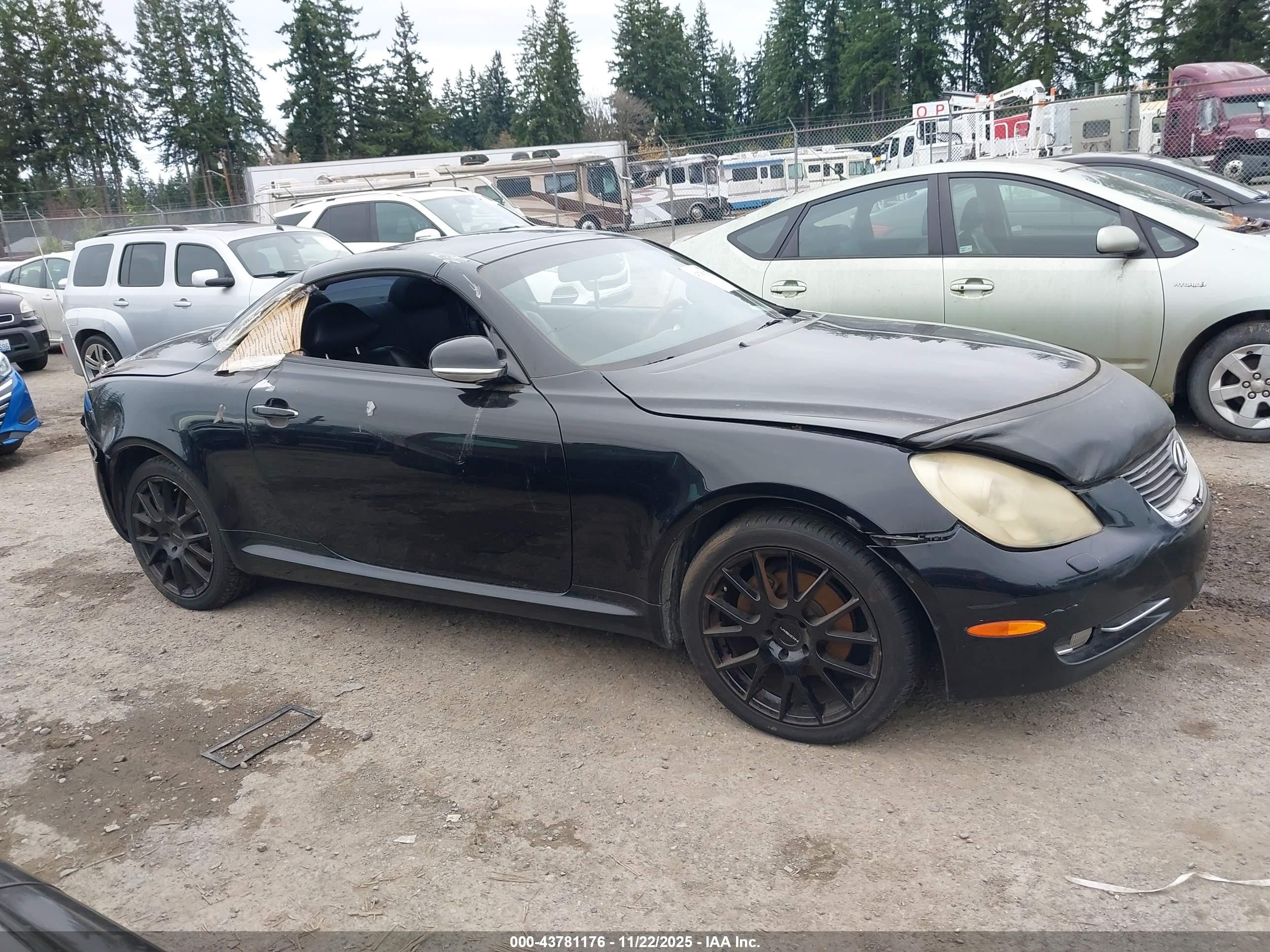 2006 Lexus Sc 430   Black vin: JTHFN48Y869002062
