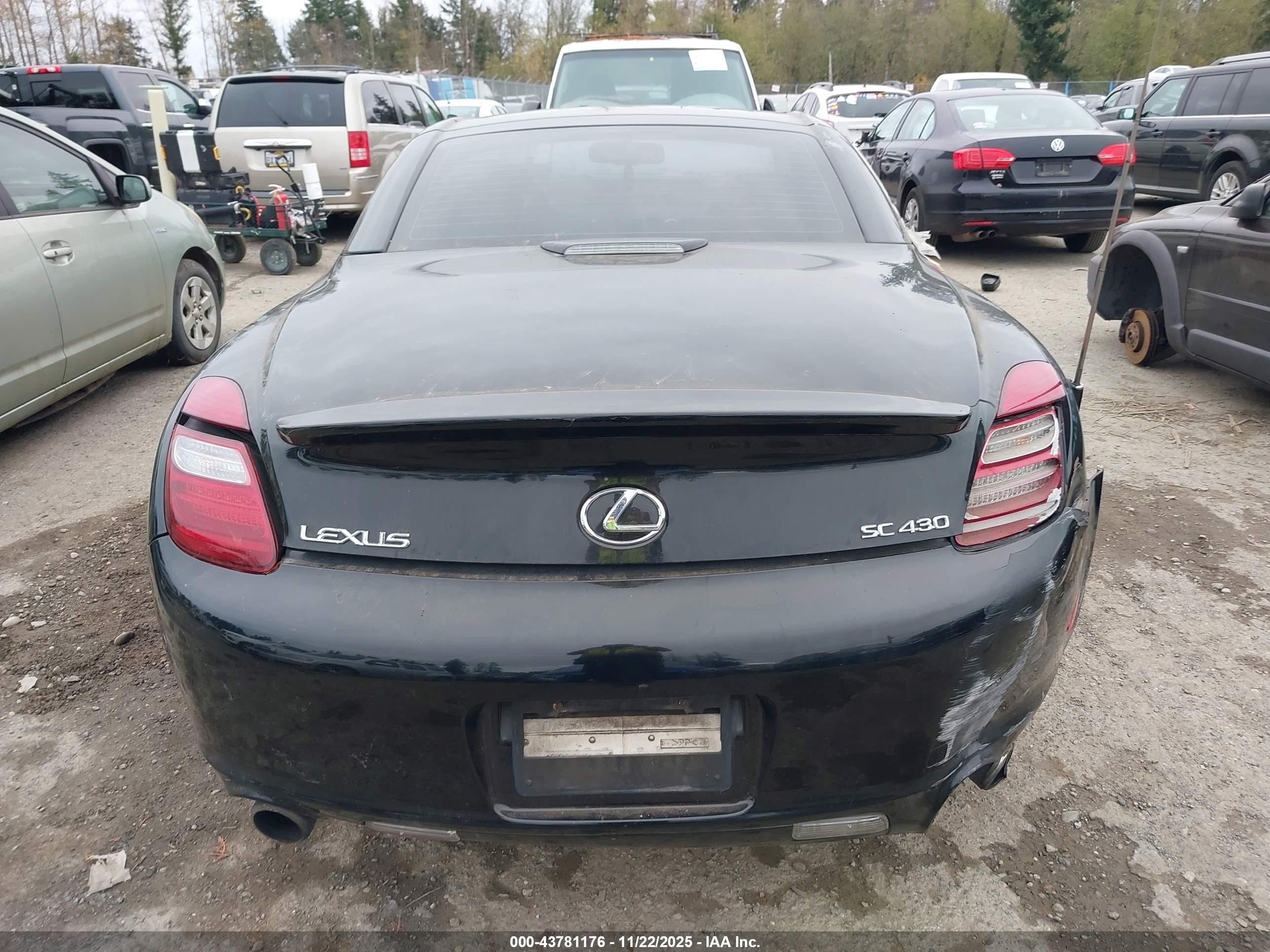 2006 Lexus Sc 430   Black vin: JTHFN48Y869002062