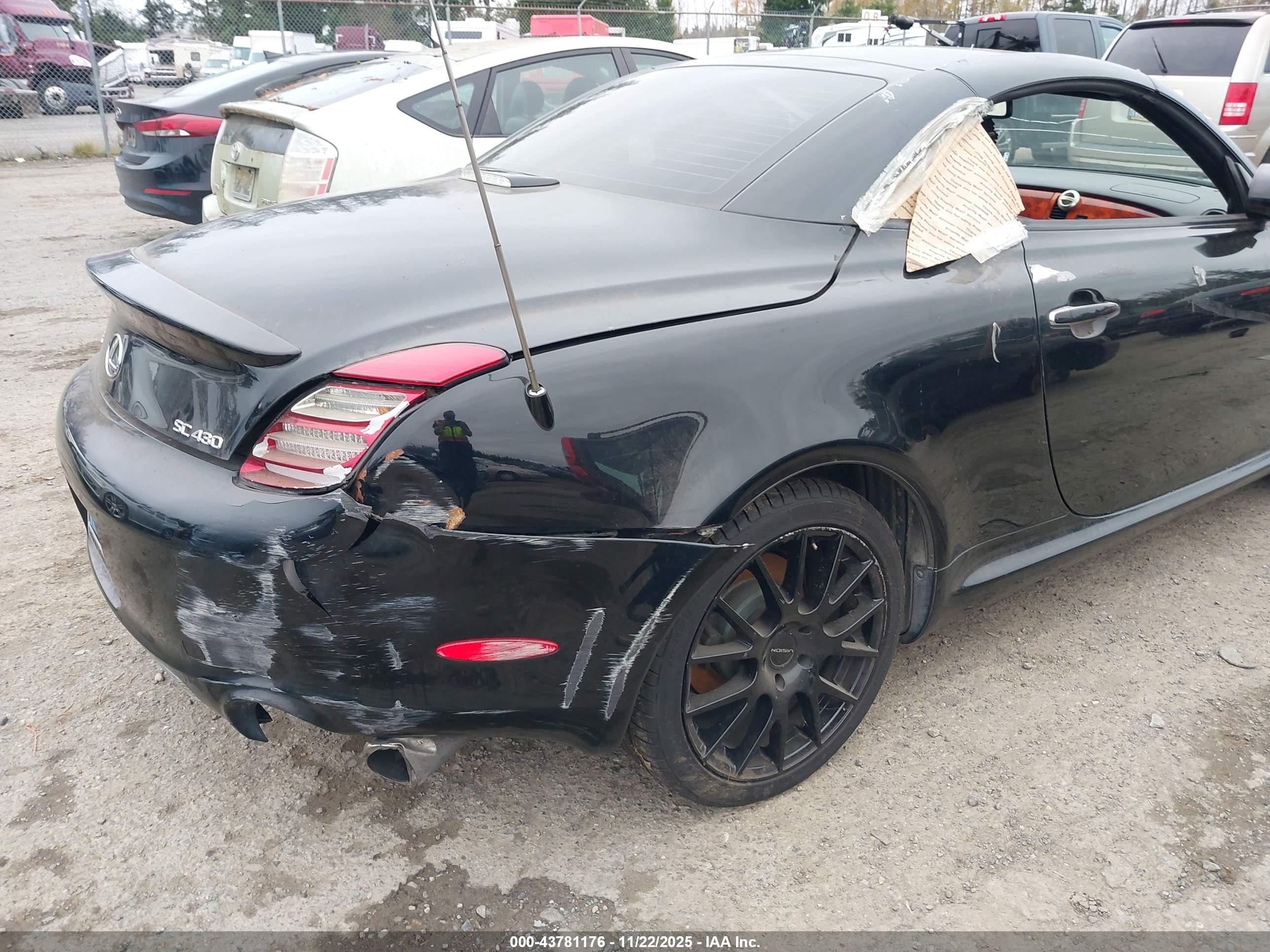 2006 Lexus Sc 430   Black vin: JTHFN48Y869002062