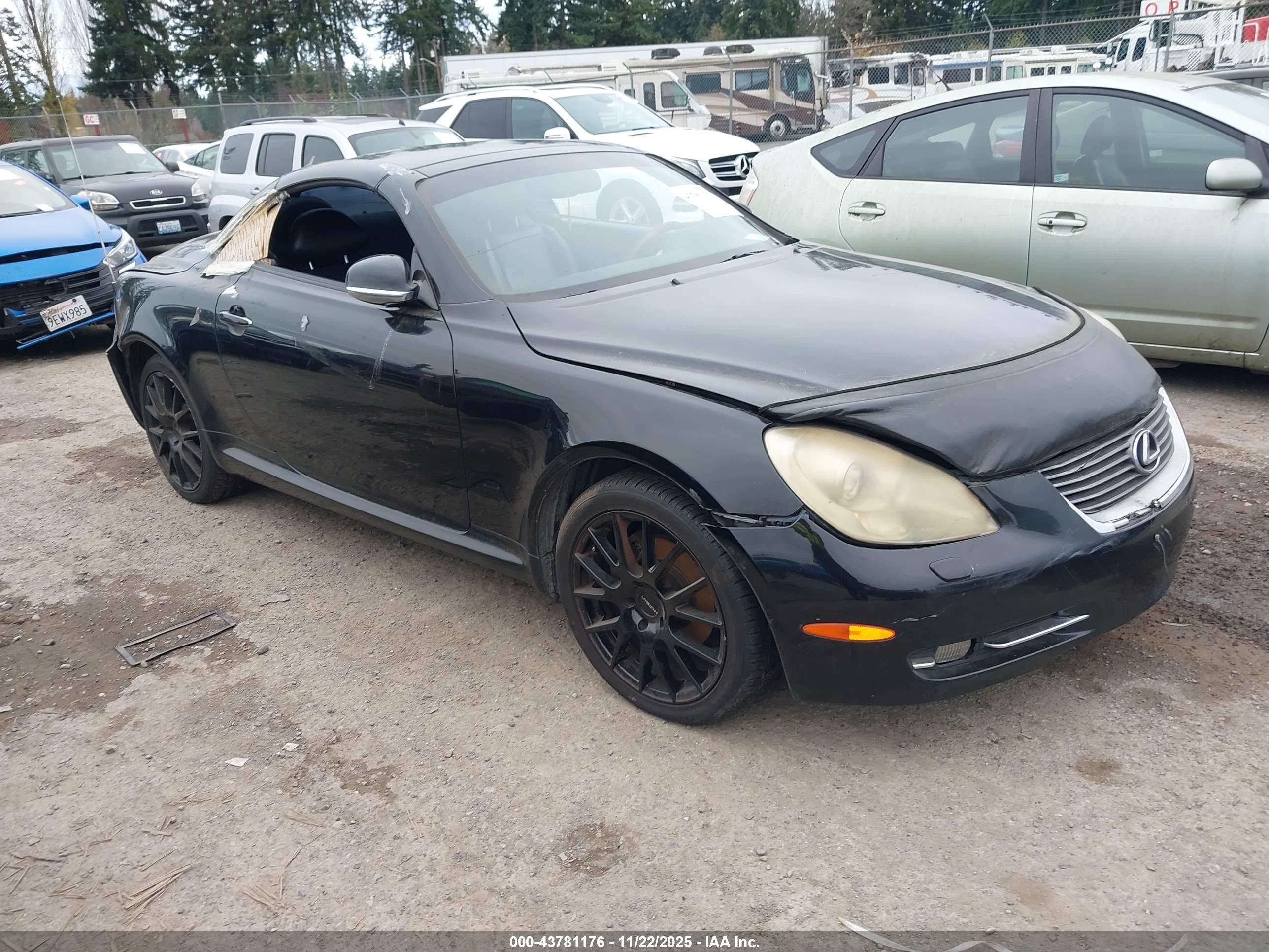 2006 Lexus Sc 430   Black vin: JTHFN48Y869002062