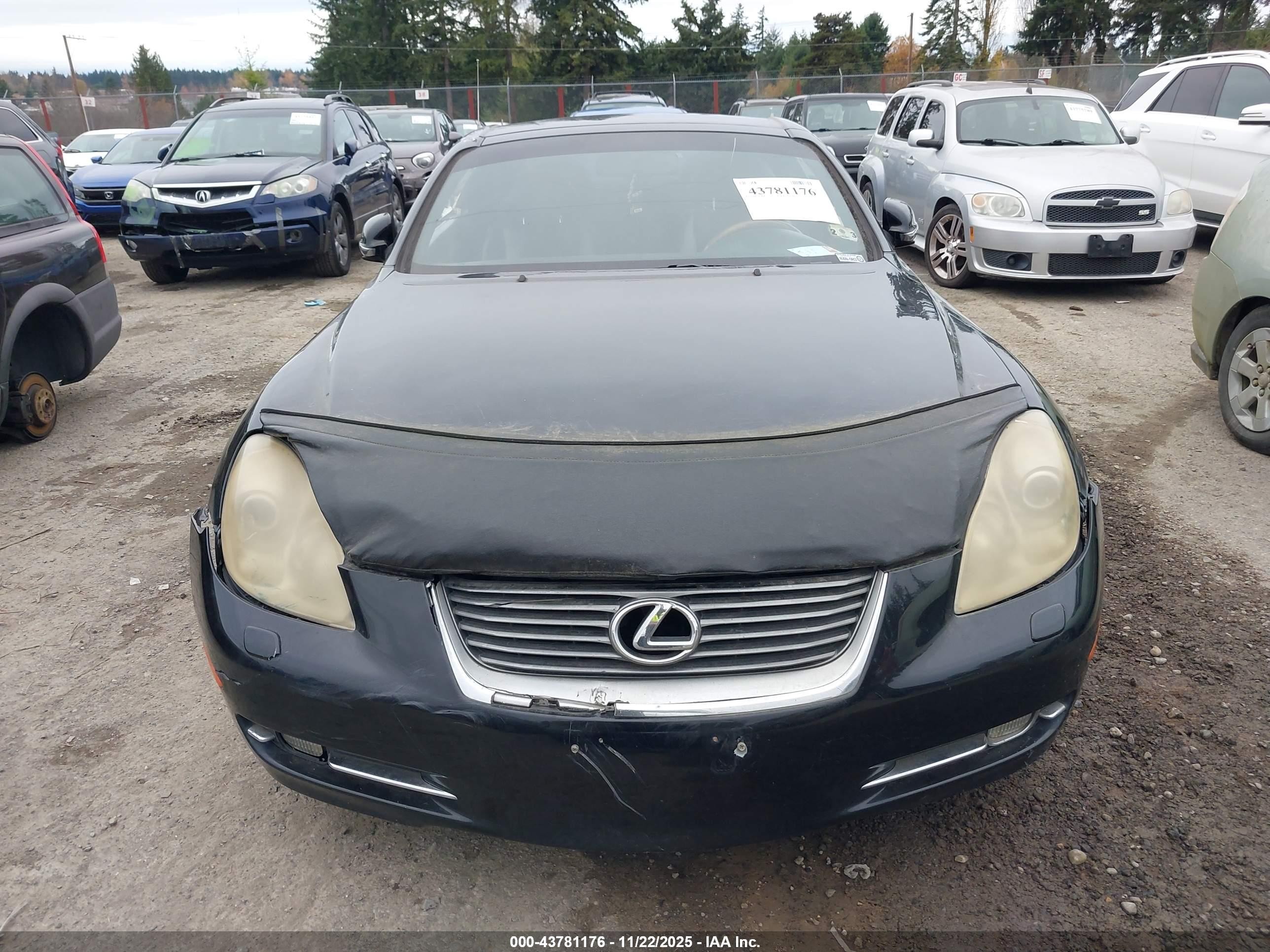 2006 Lexus Sc 430   Black vin: JTHFN48Y869002062
