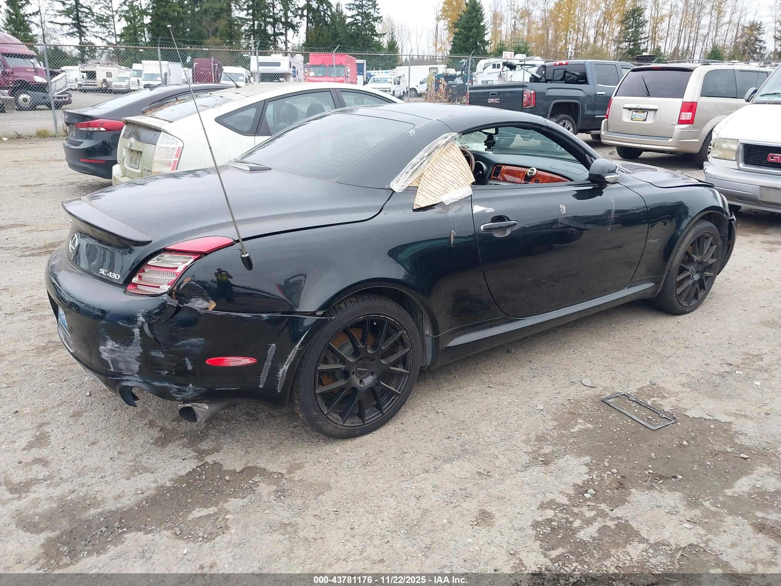 2006 Lexus Sc 430   Black vin: JTHFN48Y869002062