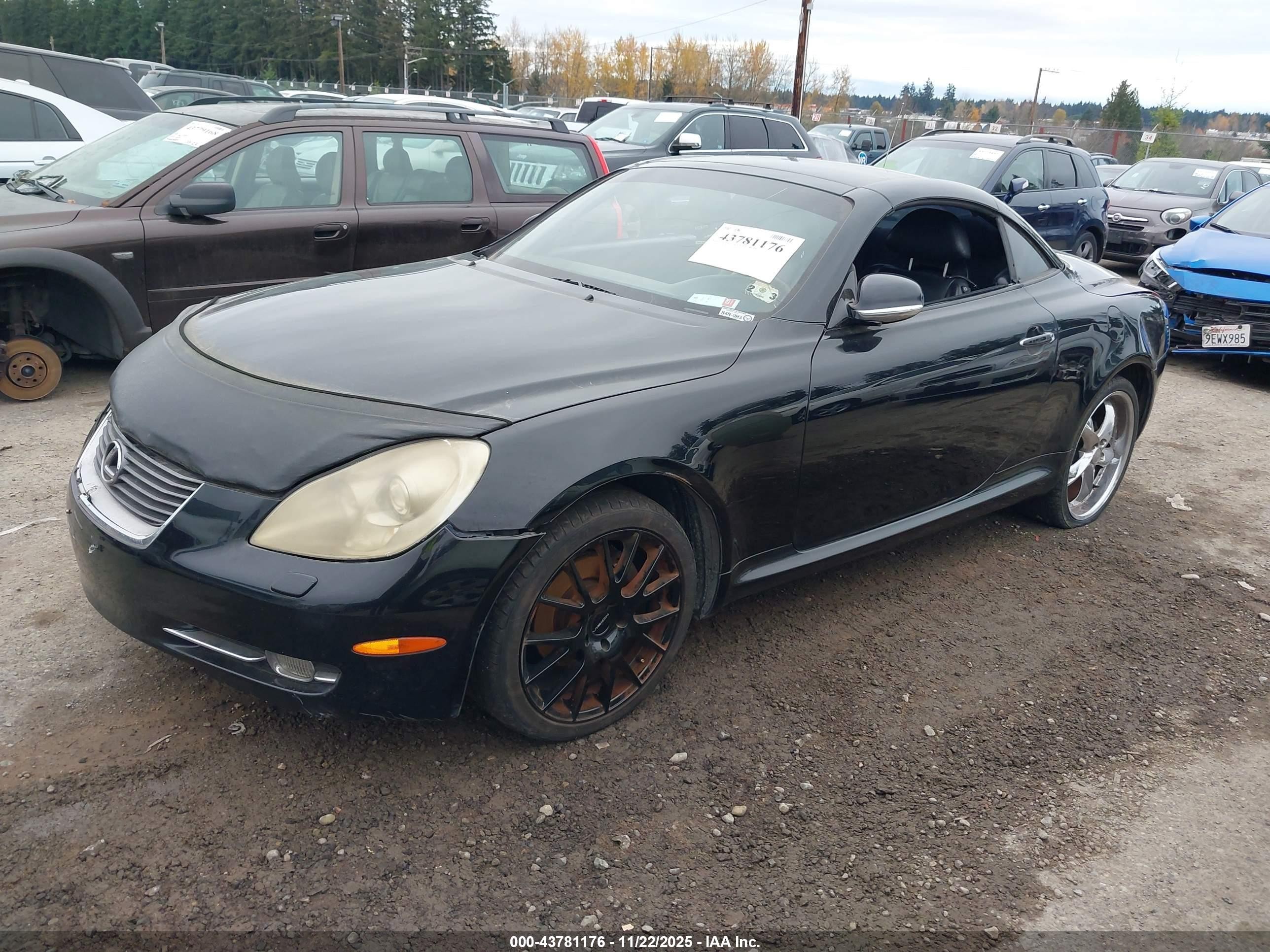2006 Lexus Sc 430   Black vin: JTHFN48Y869002062