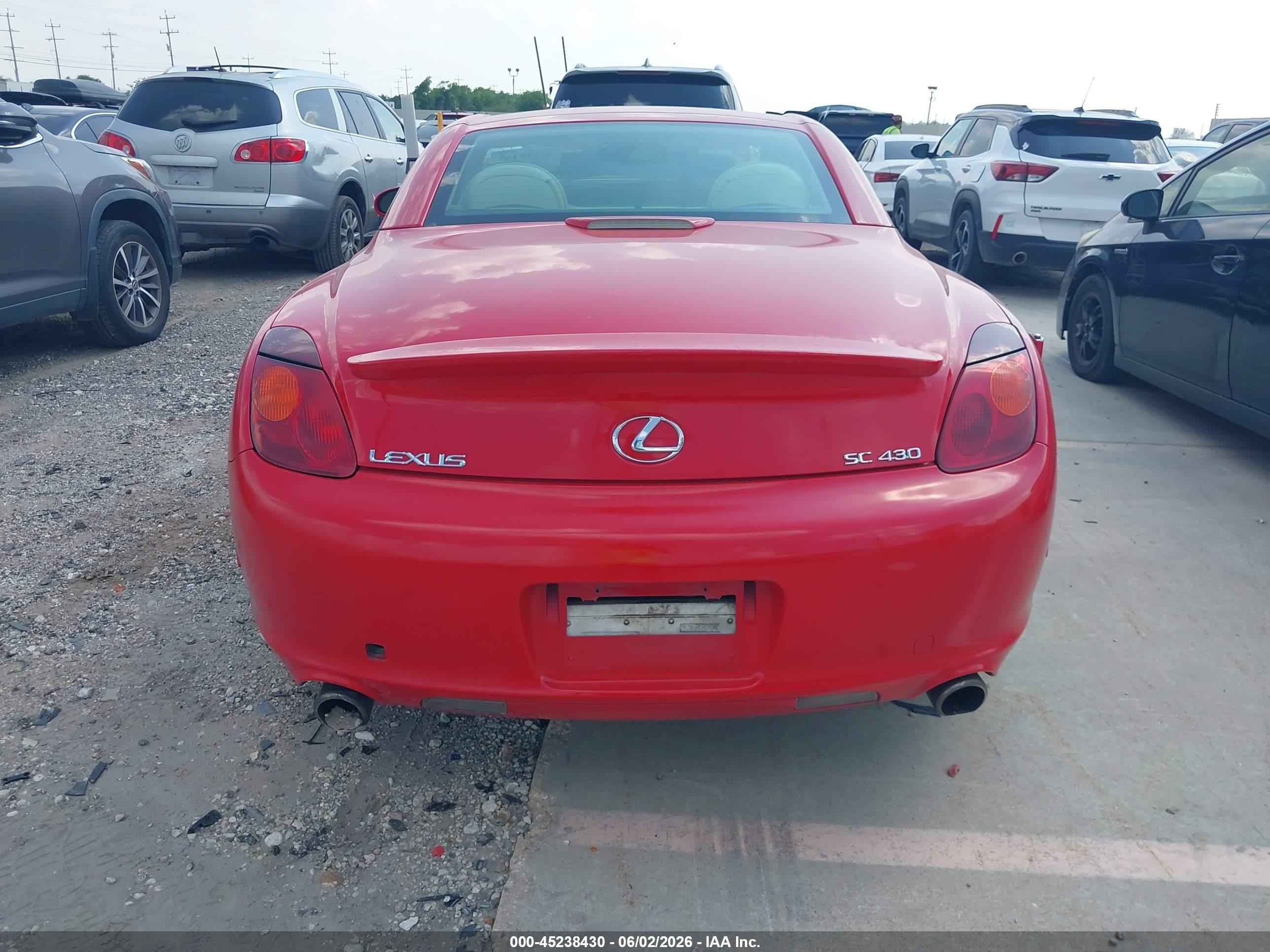 2002 Lexus Sc 430 Red vin: JTHFN48Y920026546