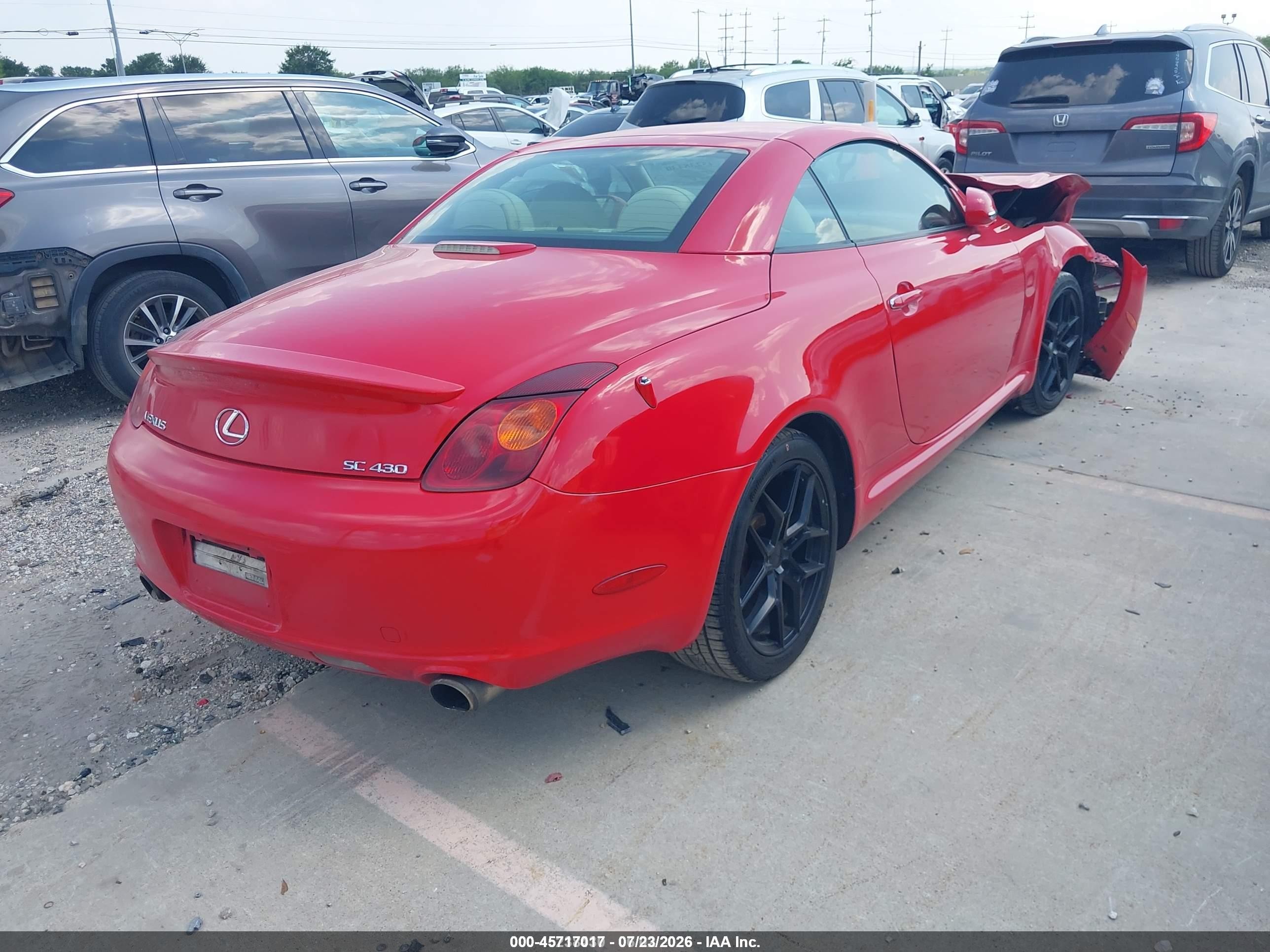 2002 Lexus Sc 430   Красный vin: JTHFN48Y920026546