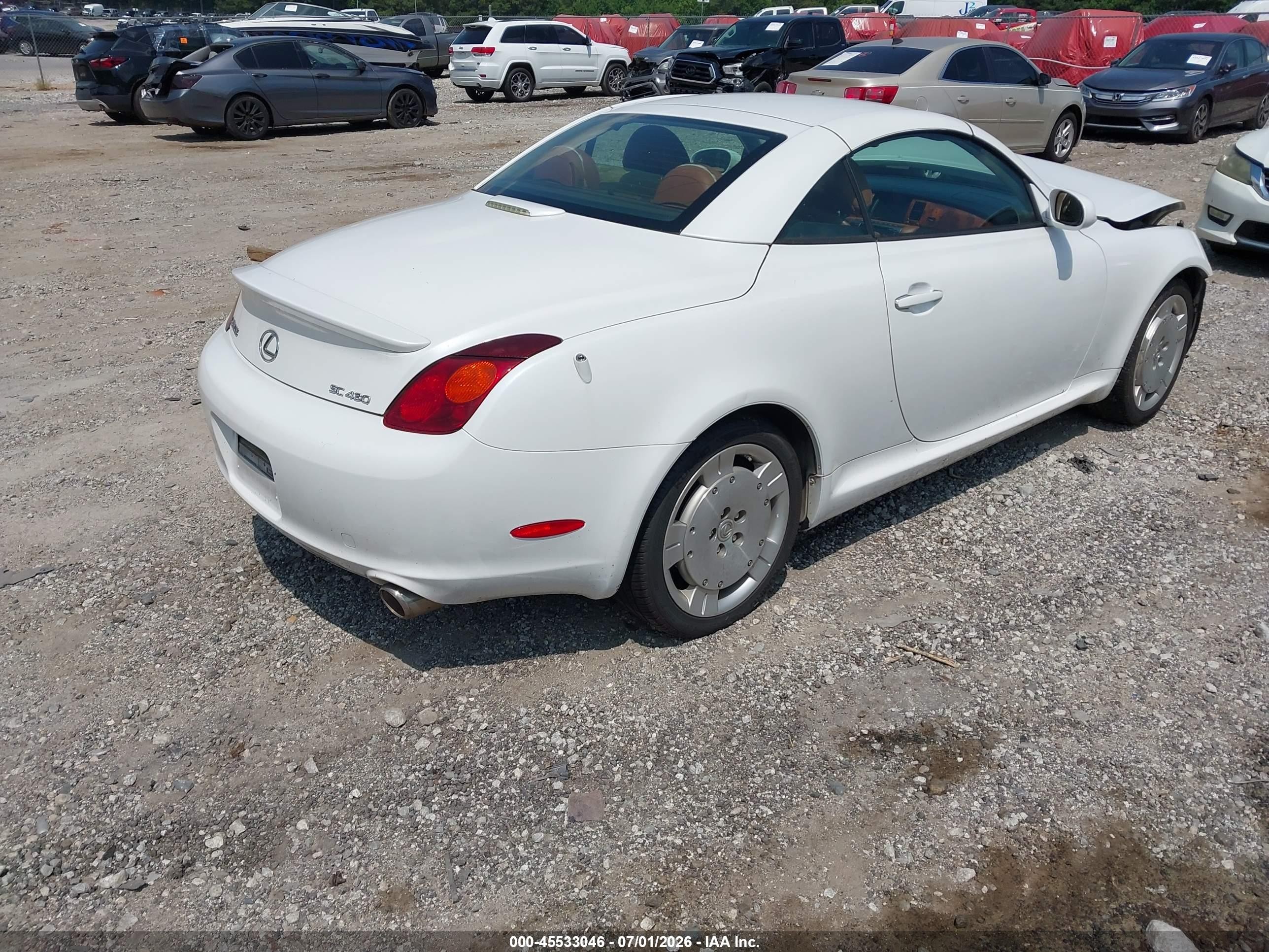 2002 Lexus Sc 430   White vin: JTHFN48Y920027048