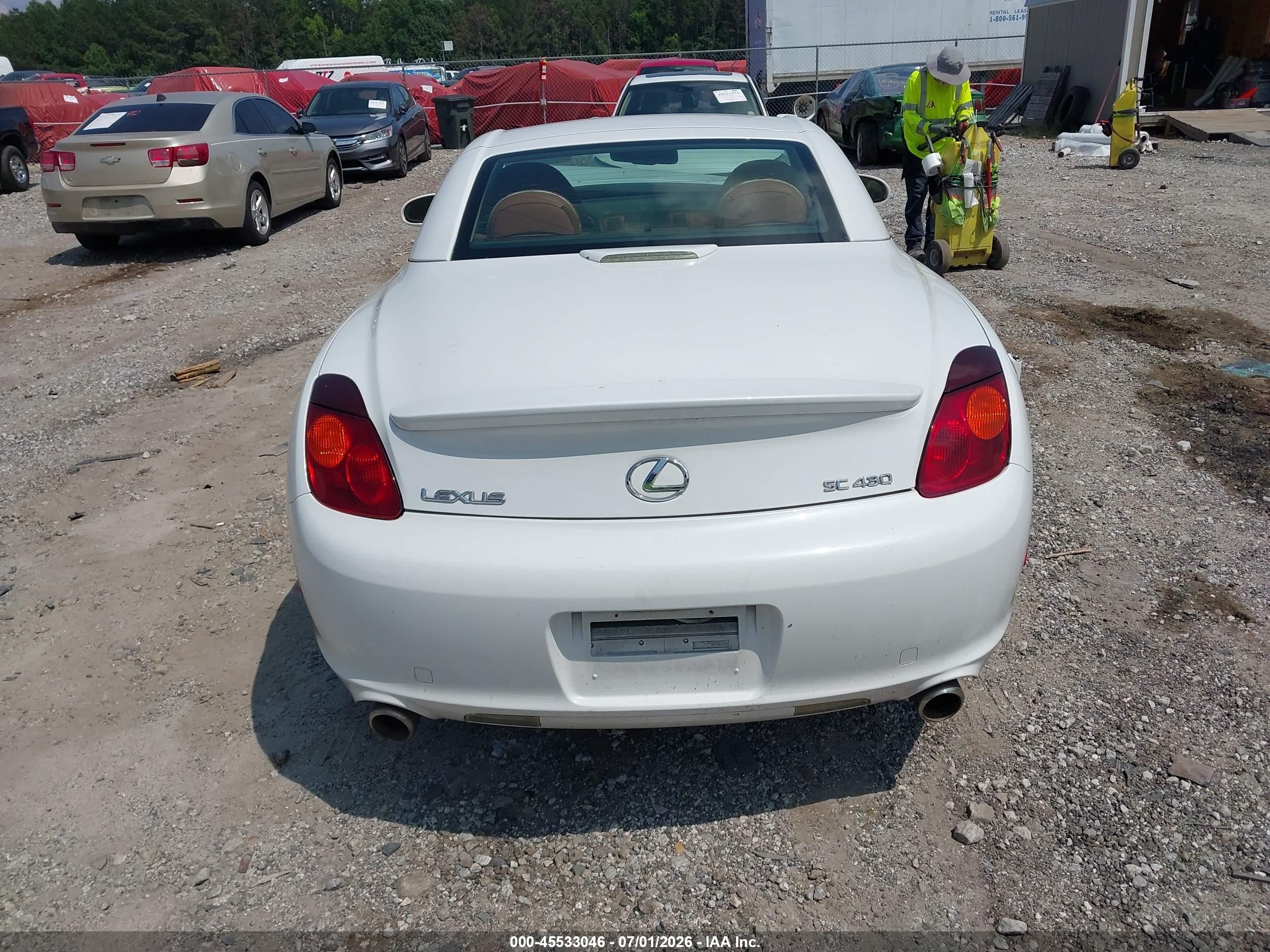 2002 Lexus Sc 430   White vin: JTHFN48Y920027048