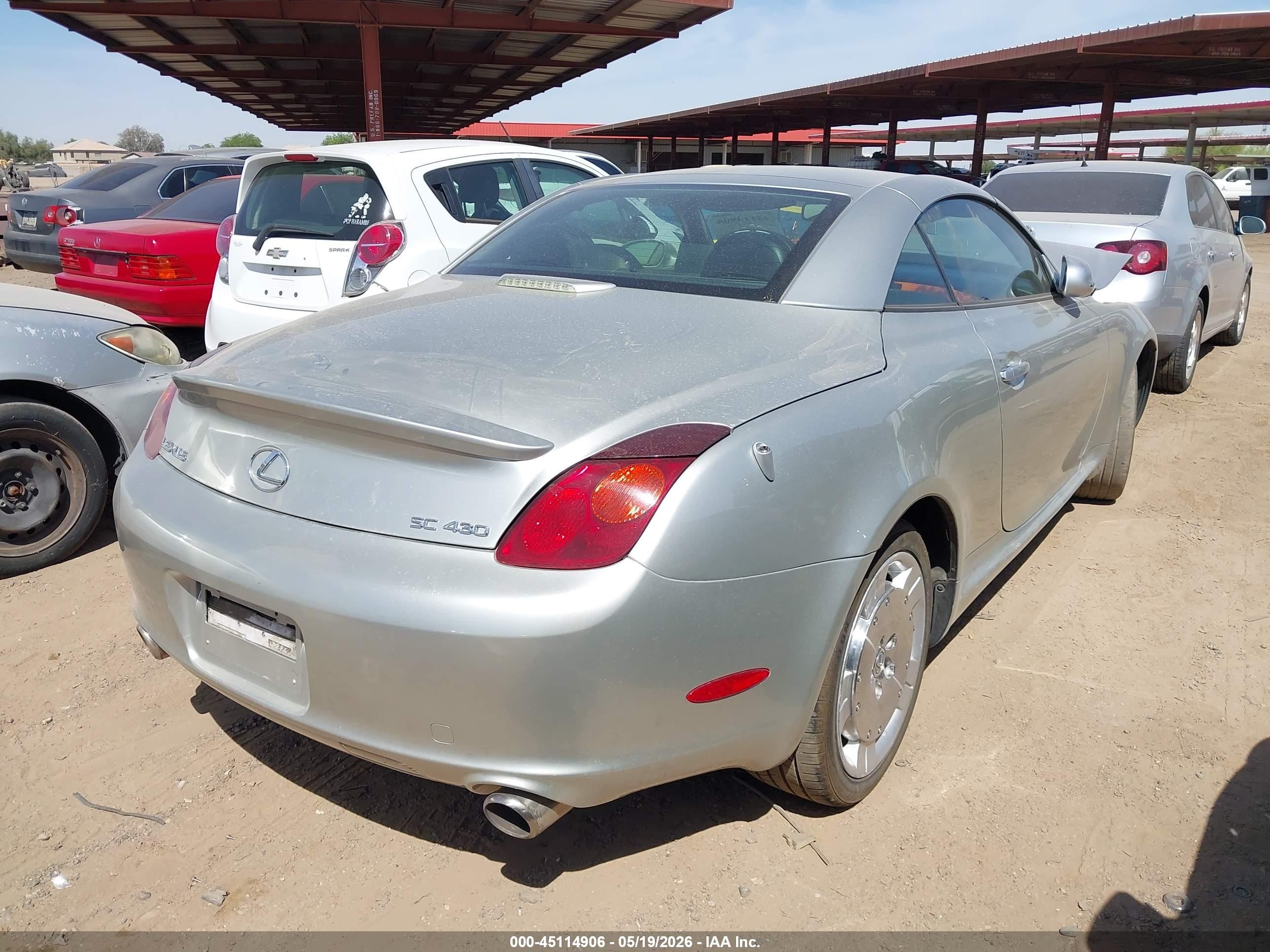 2004 Lexus Sc 430 Silver vin: JTHFN48Y940050459