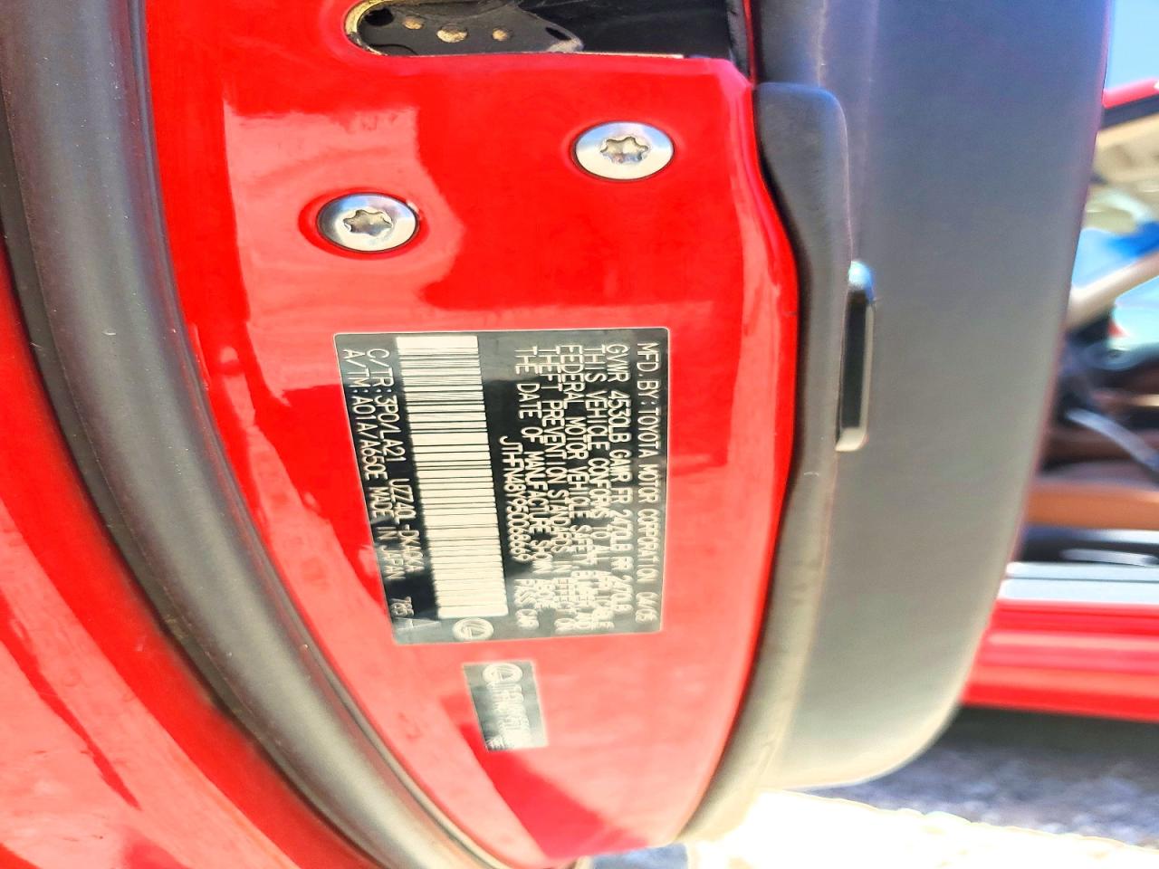 2005 Lexus Sc 430 Red vin: JTHFN48Y950068669