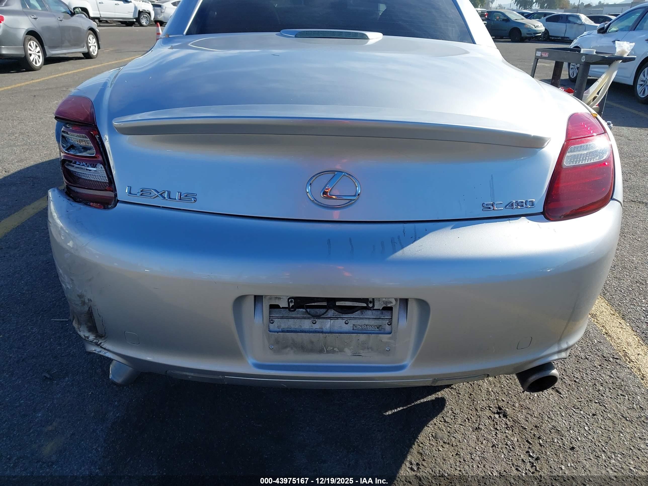 2006 Lexus Sc 430   Silver vin: JTHFN48Y969002068