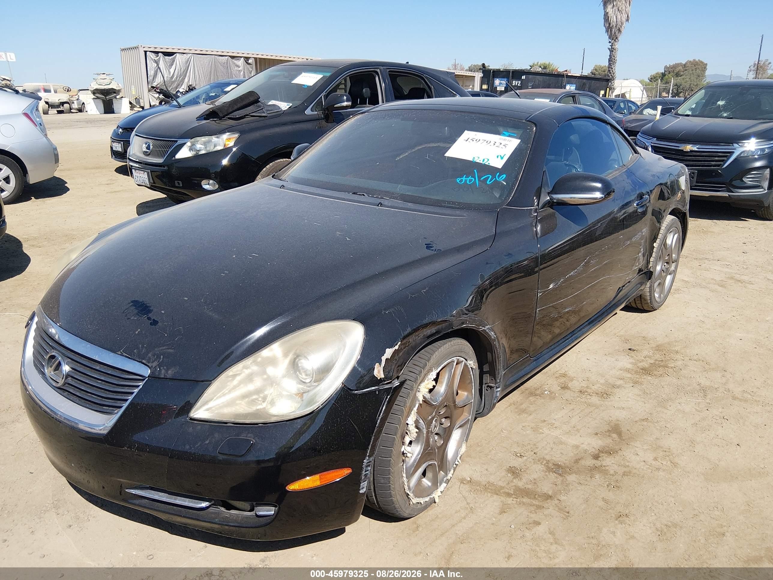 2006 Lexus Sc 430 Черный vin: JTHFN48Y969002314