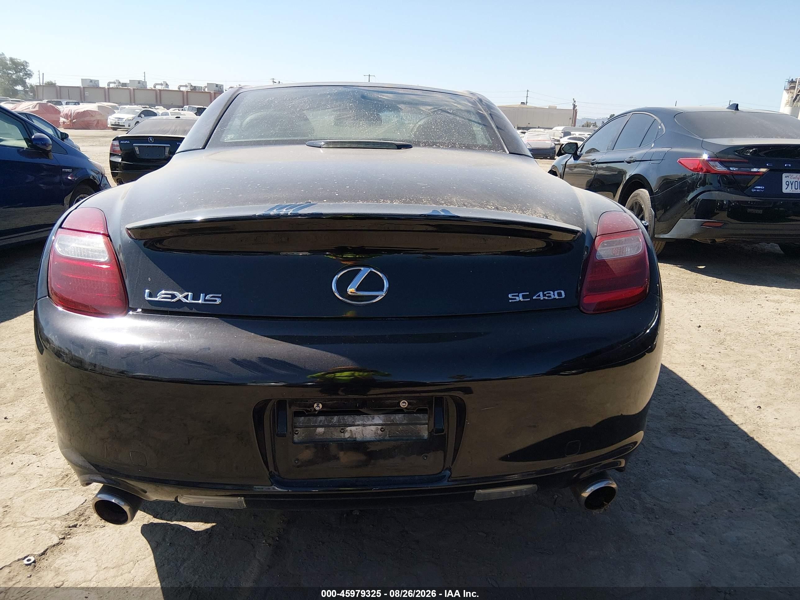 2006 Lexus Sc 430 Черный vin: JTHFN48Y969002314