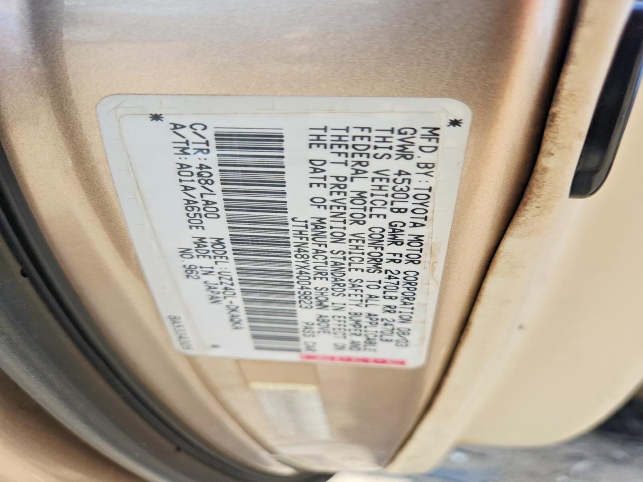 2004 Lexus Sc 430 Gold vin: JTHFN48YX40049823