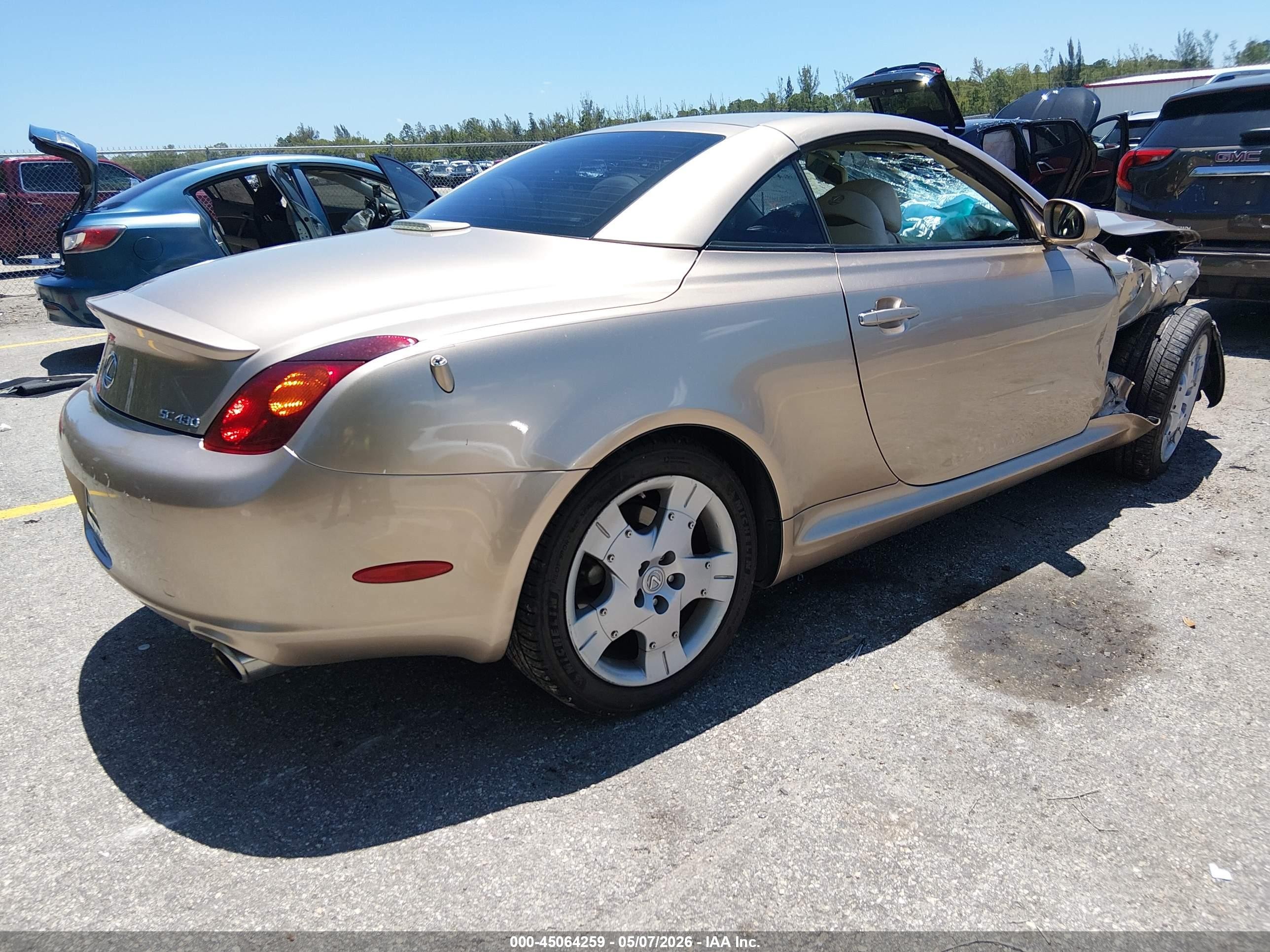 2005 Lexus Sc 430   Beige vin: JTHFN48YX50069748