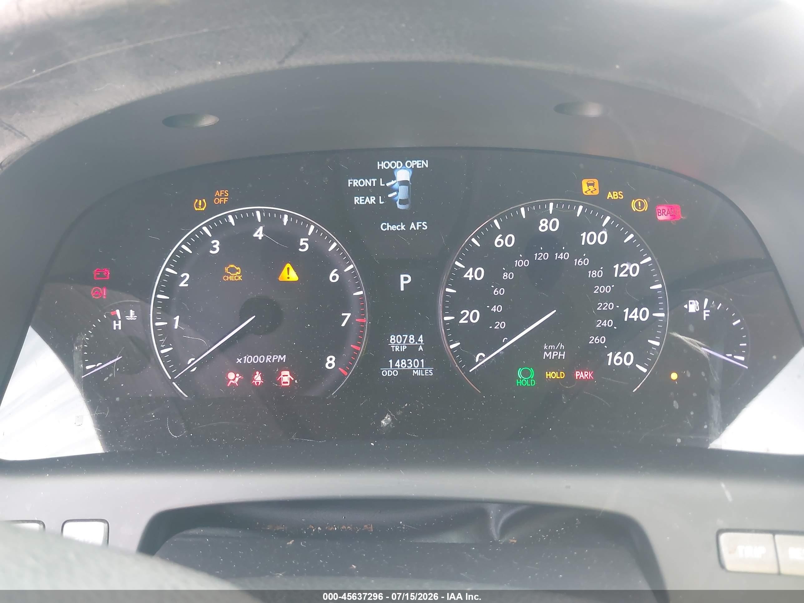 2007 Lexus Ls 460 L Gray vin: JTHGL46F075002075