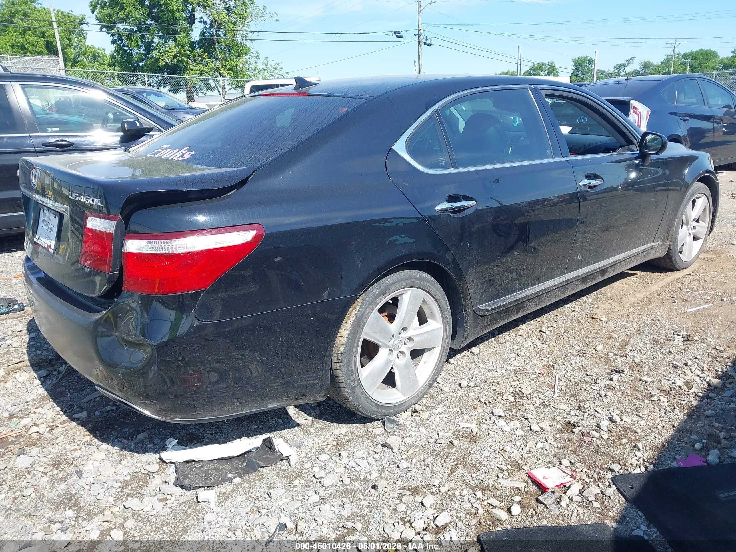 2008 Lexus Ls 460 L Black vin: JTHGL46F185029433