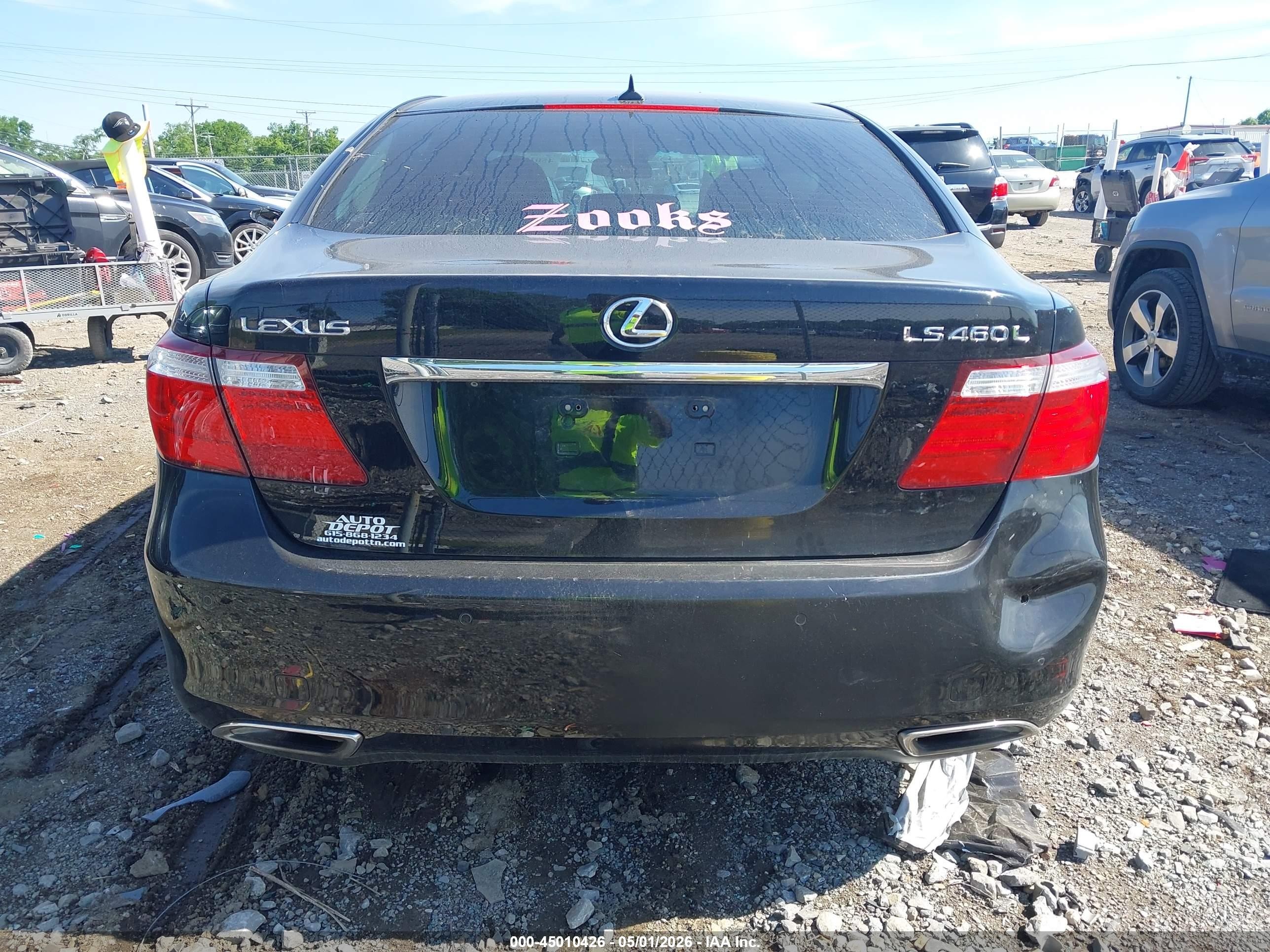 2008 Lexus Ls 460 L Black vin: JTHGL46F185029433