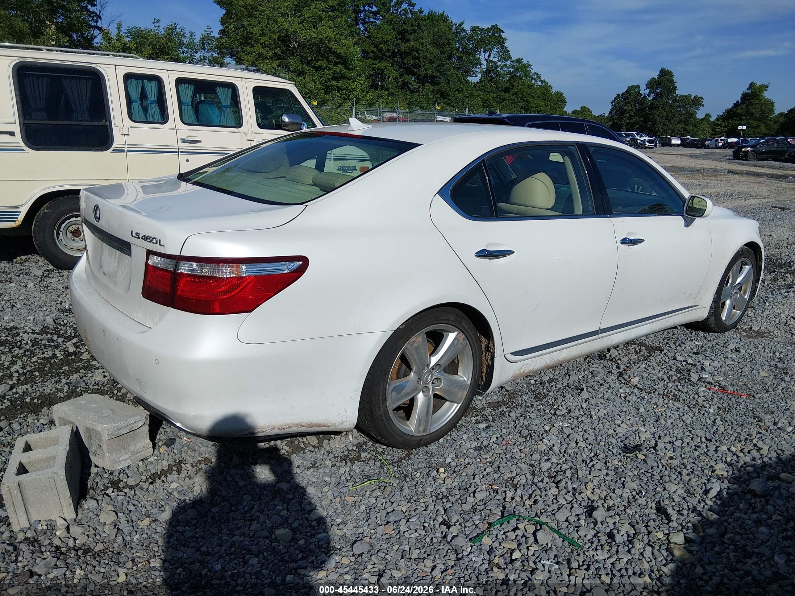 2008 Lexus Ls 460 L White vin: JTHGL46F185032994