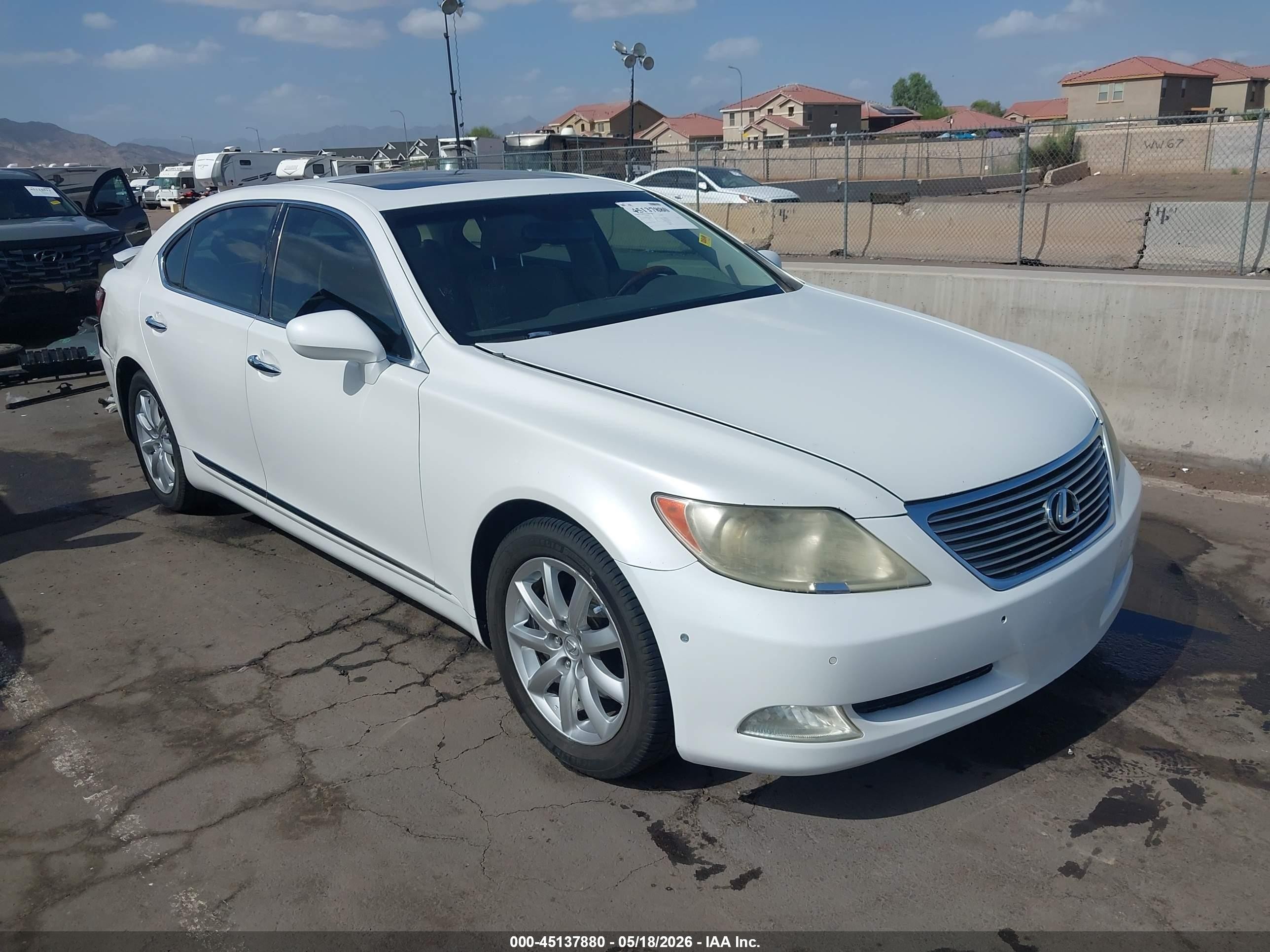 2007 Lexus Ls 460 L White vin: JTHGL46F375004905