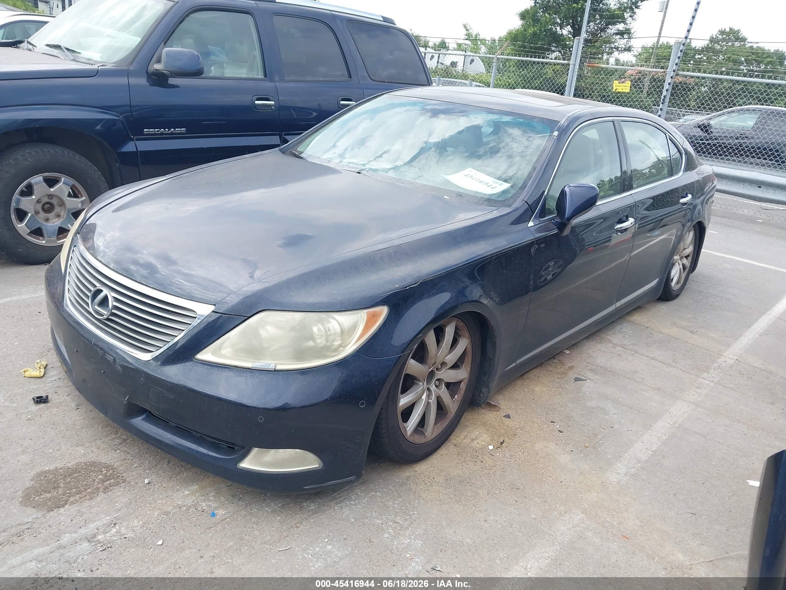 2008 Lexus Ls 460 L Blue vin: JTHGL46F385024492